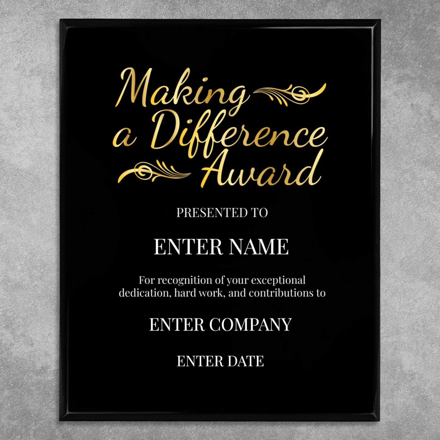 Making A Difference 10.5" x 13" UV Printed Luxury Award