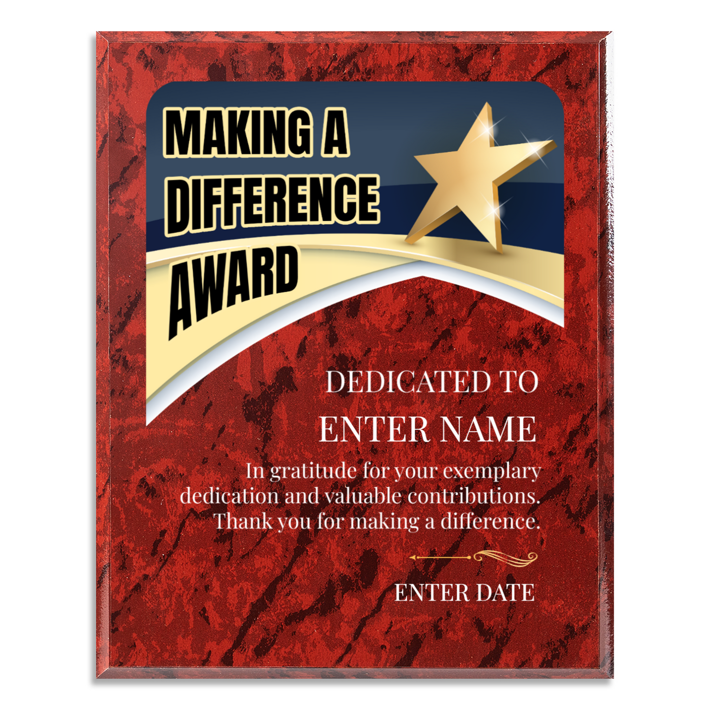 Making A Difference 10.5" x 13" UV Printed Luxury Award 03