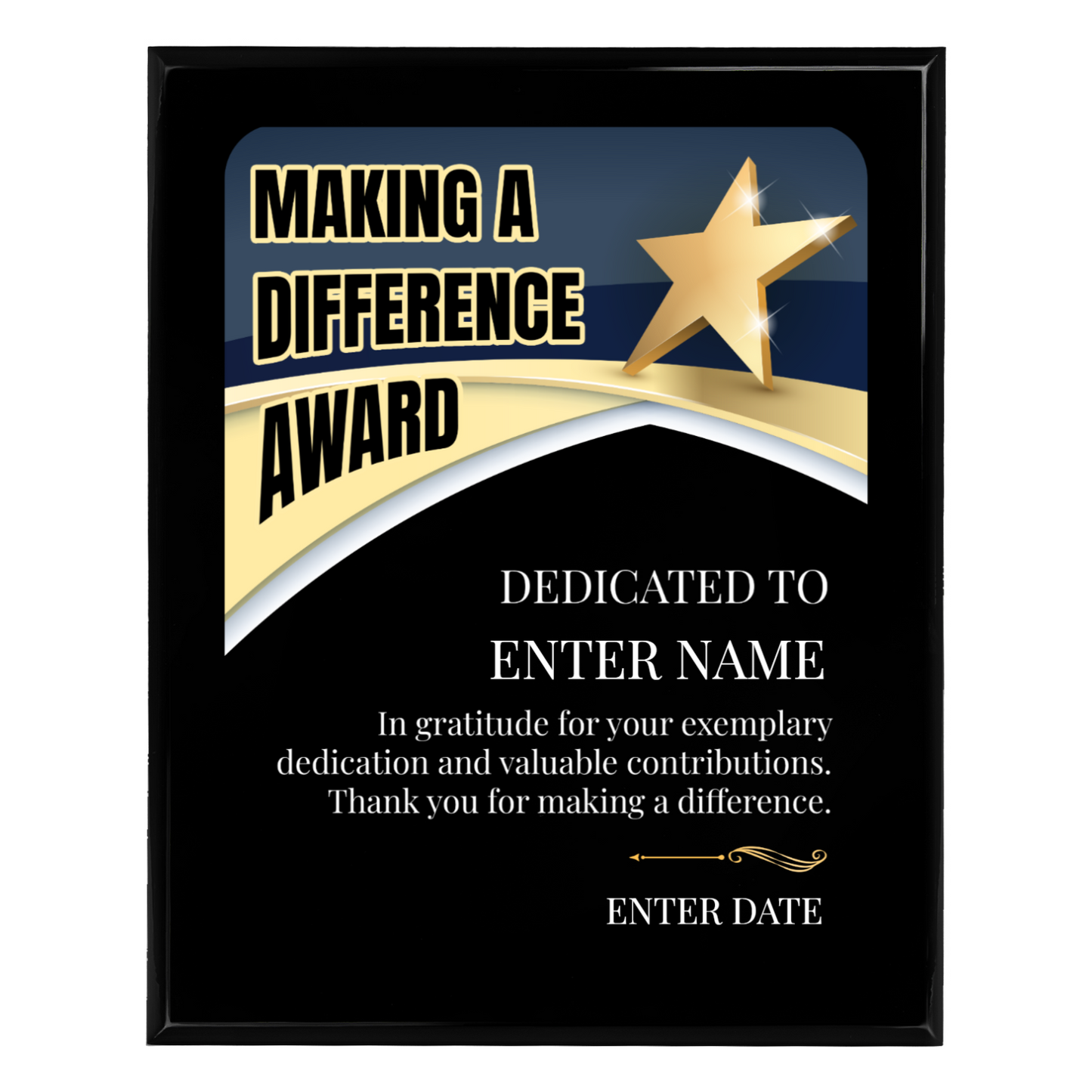 Making A Difference 10.5" x 13" UV Printed Luxury Award 03