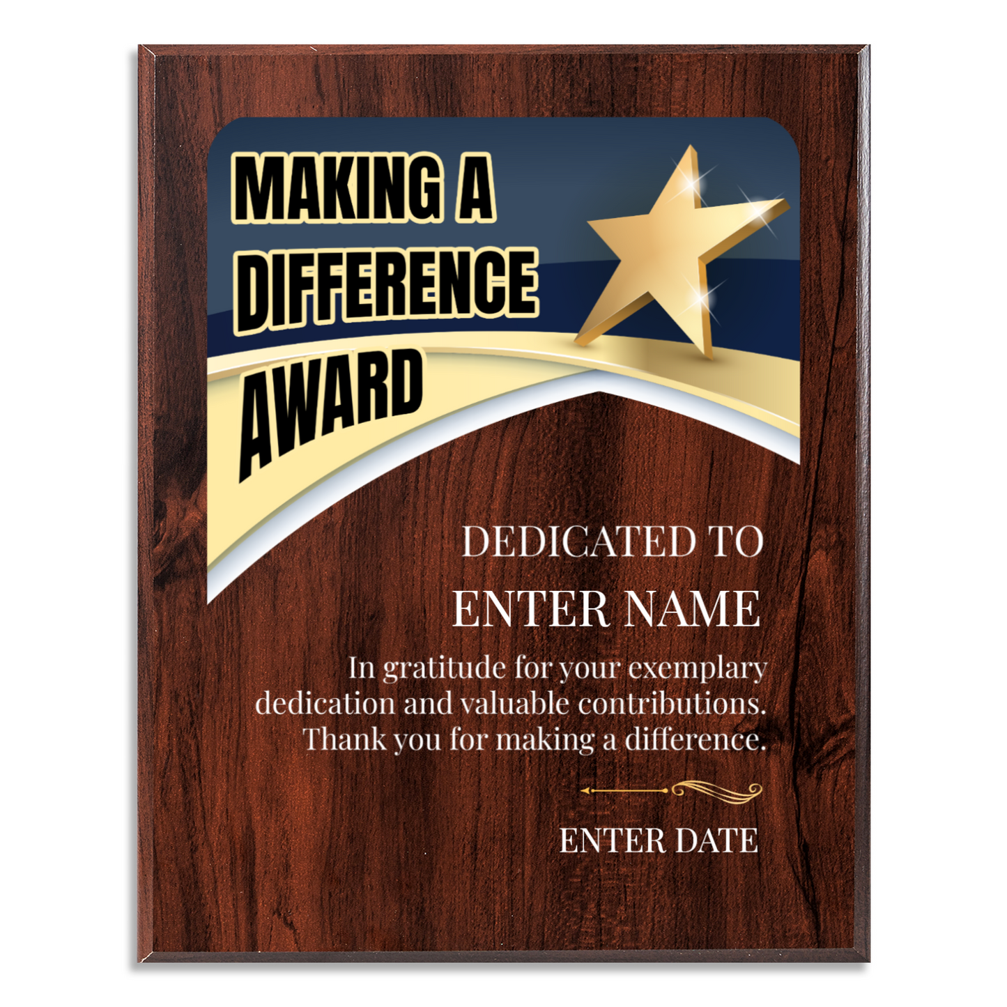 Making A Difference 10.5" x 13" UV Printed Luxury Award 03