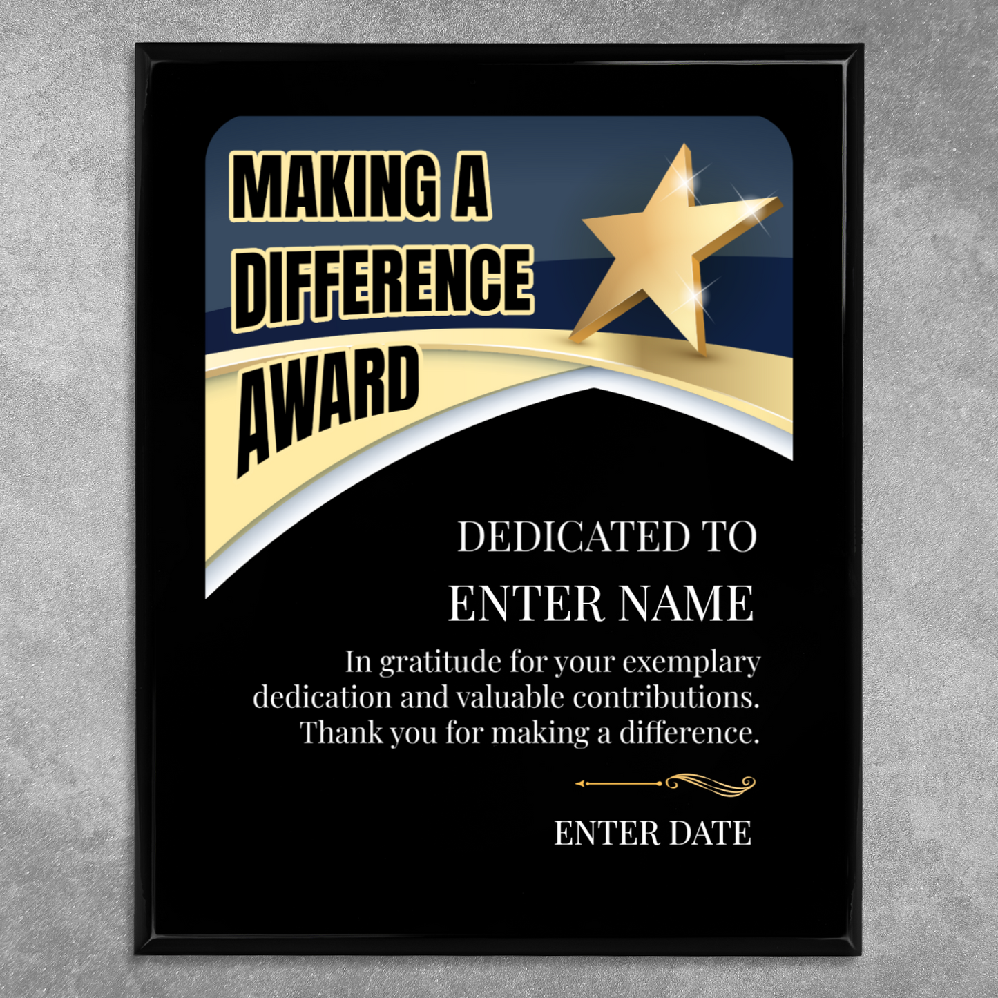 Making A Difference 10.5" x 13" UV Printed Luxury Award 03