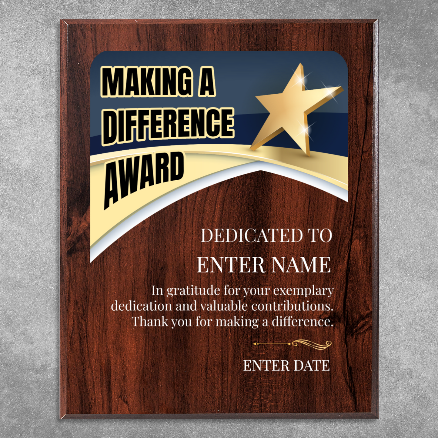 Making A Difference 10.5" x 13" UV Printed Luxury Award 03
