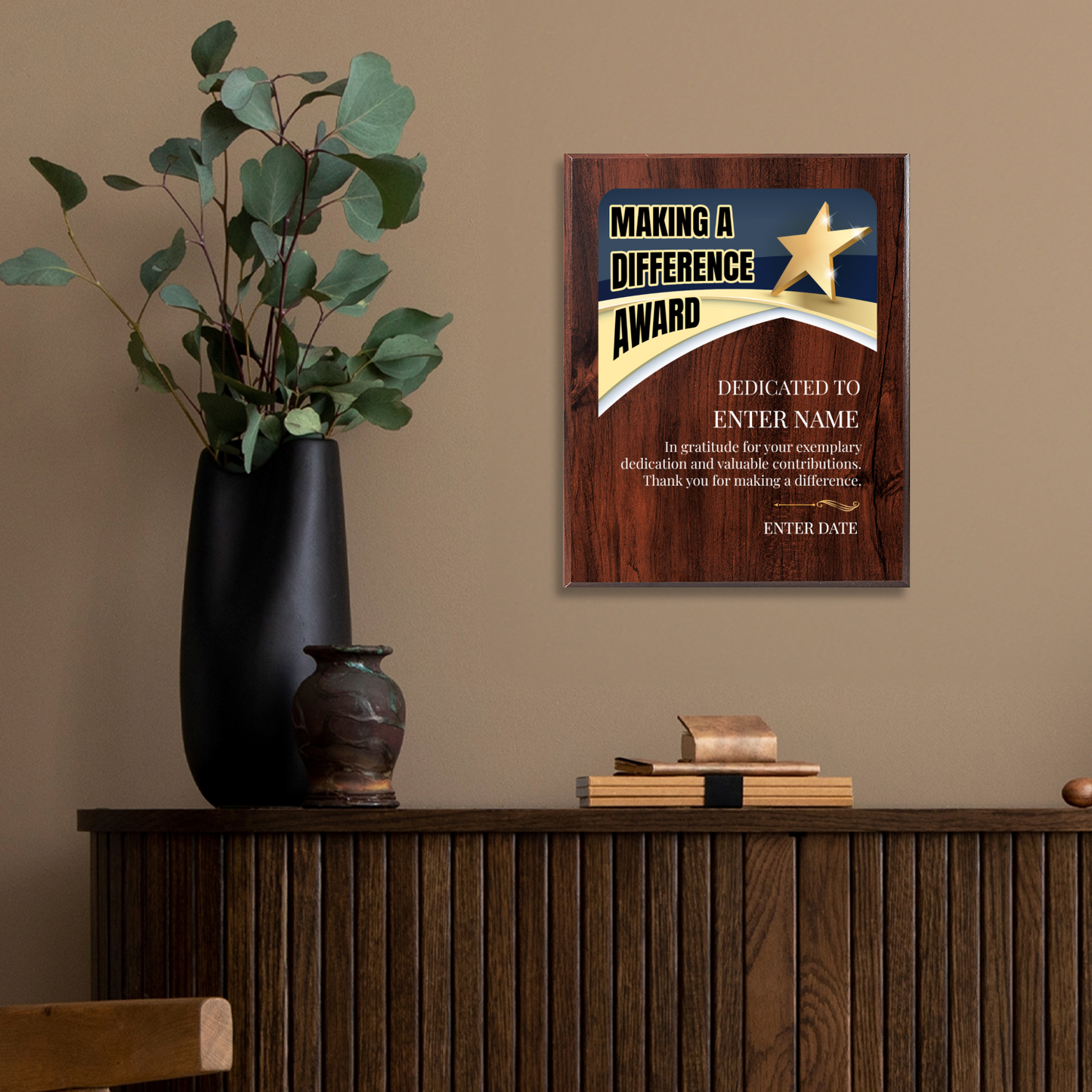 Making A Difference 10.5" x 13" UV Printed Luxury Award 03