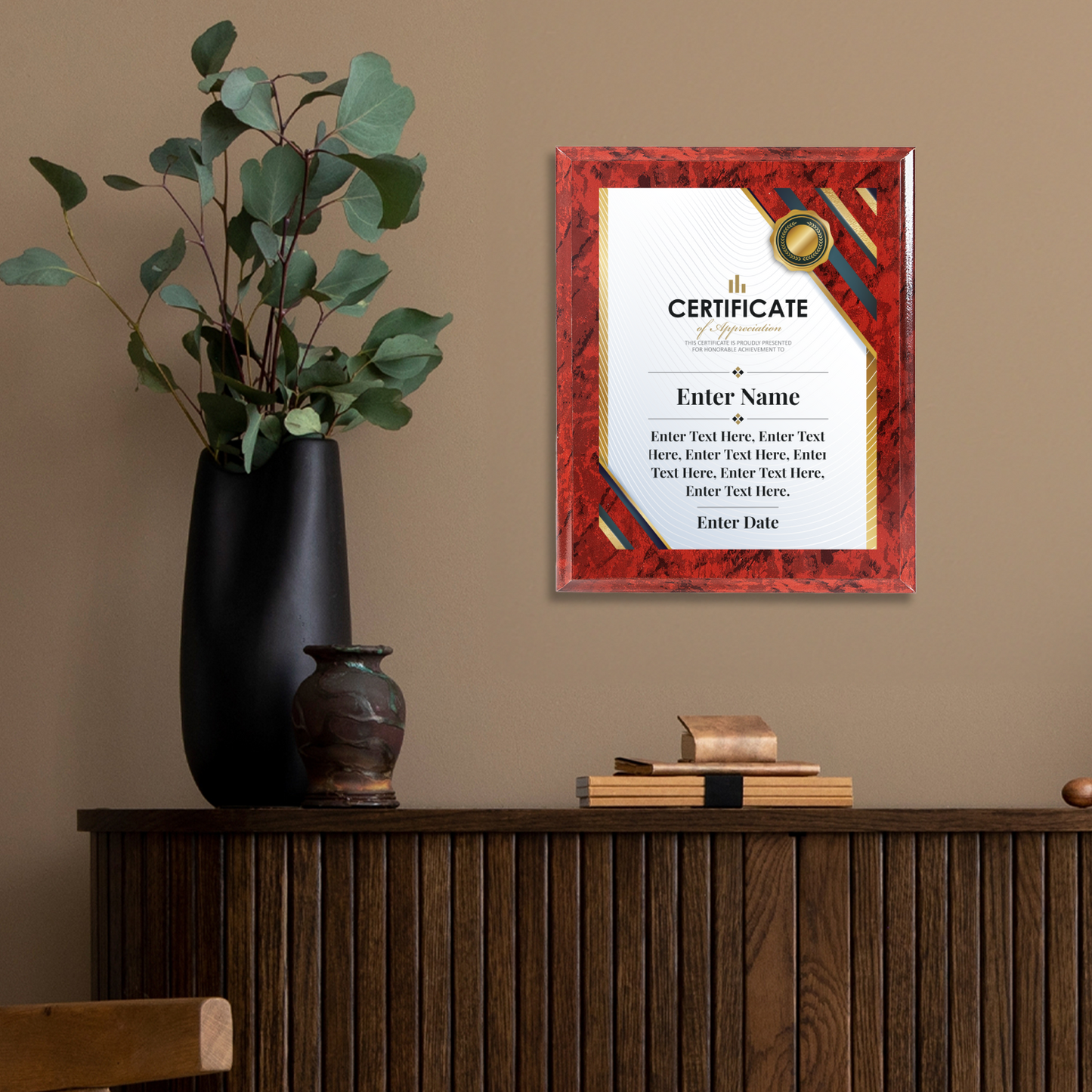 Certificate Of Appreciation 12" x 15" UV Printed Luxury Award