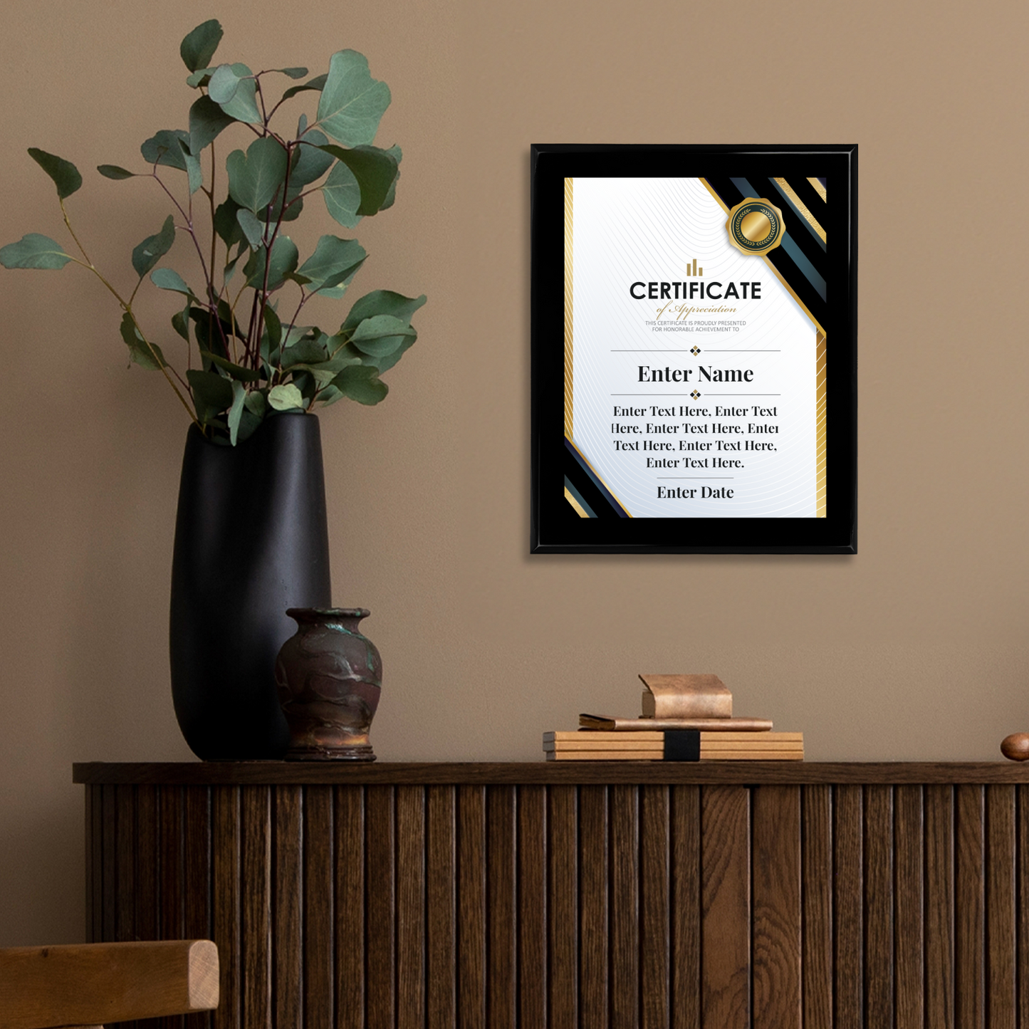Certificate Of Appreciation 12" x 15" UV Printed Luxury Award