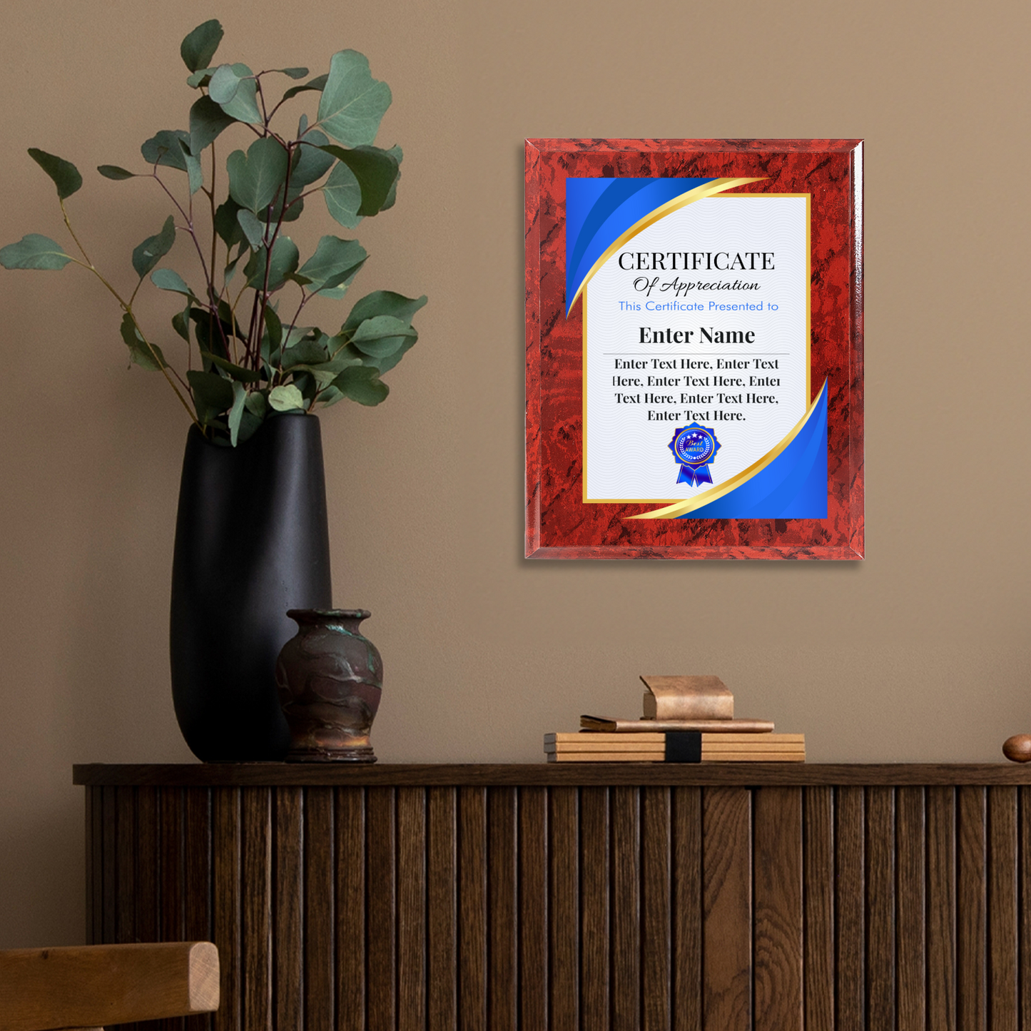 Certificate Of Appreciation 12" x 15" UV Printed Luxury Award 02