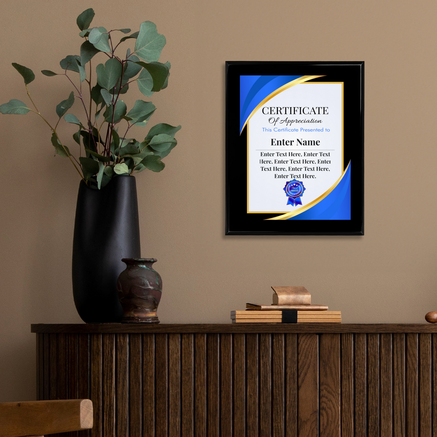 Certificate Of Appreciation 12" x 15" UV Printed Luxury Award 02