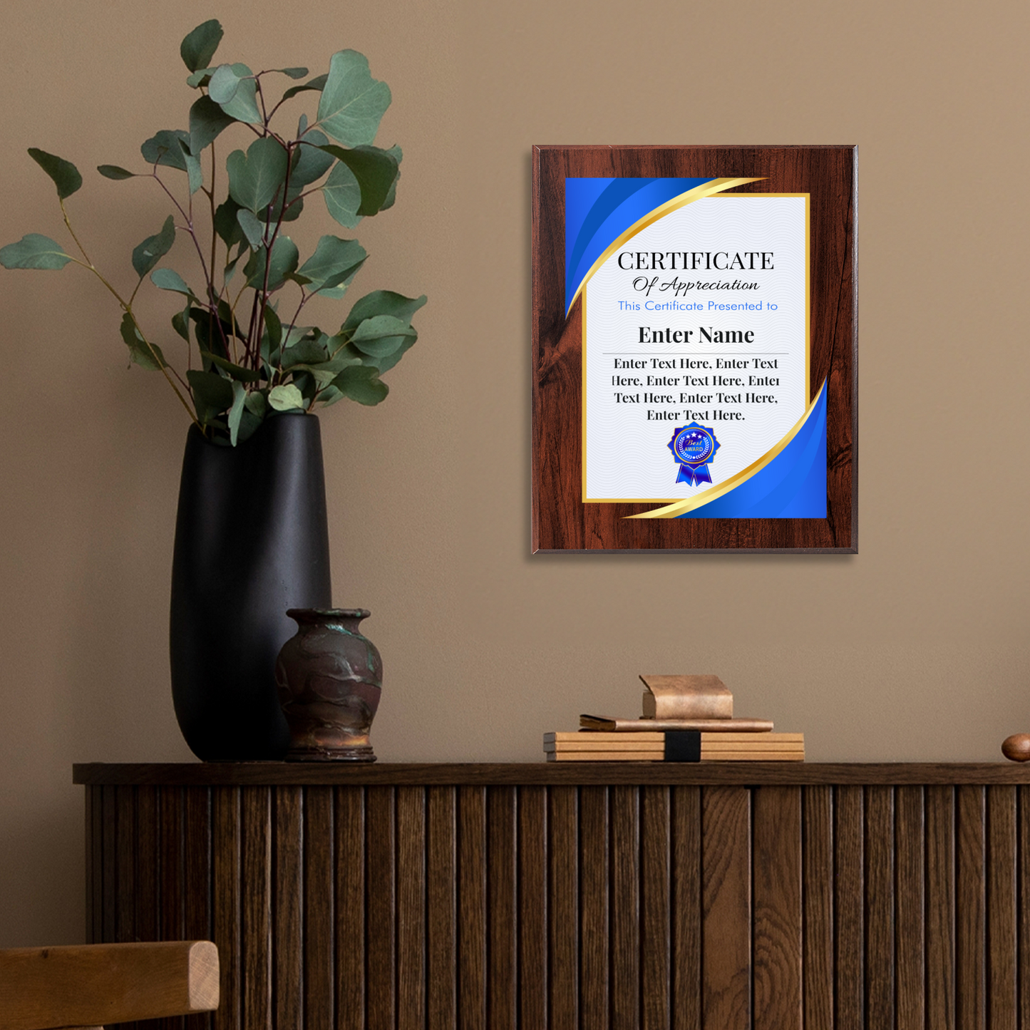 Certificate Of Appreciation 12" x 15" UV Printed Luxury Award 02