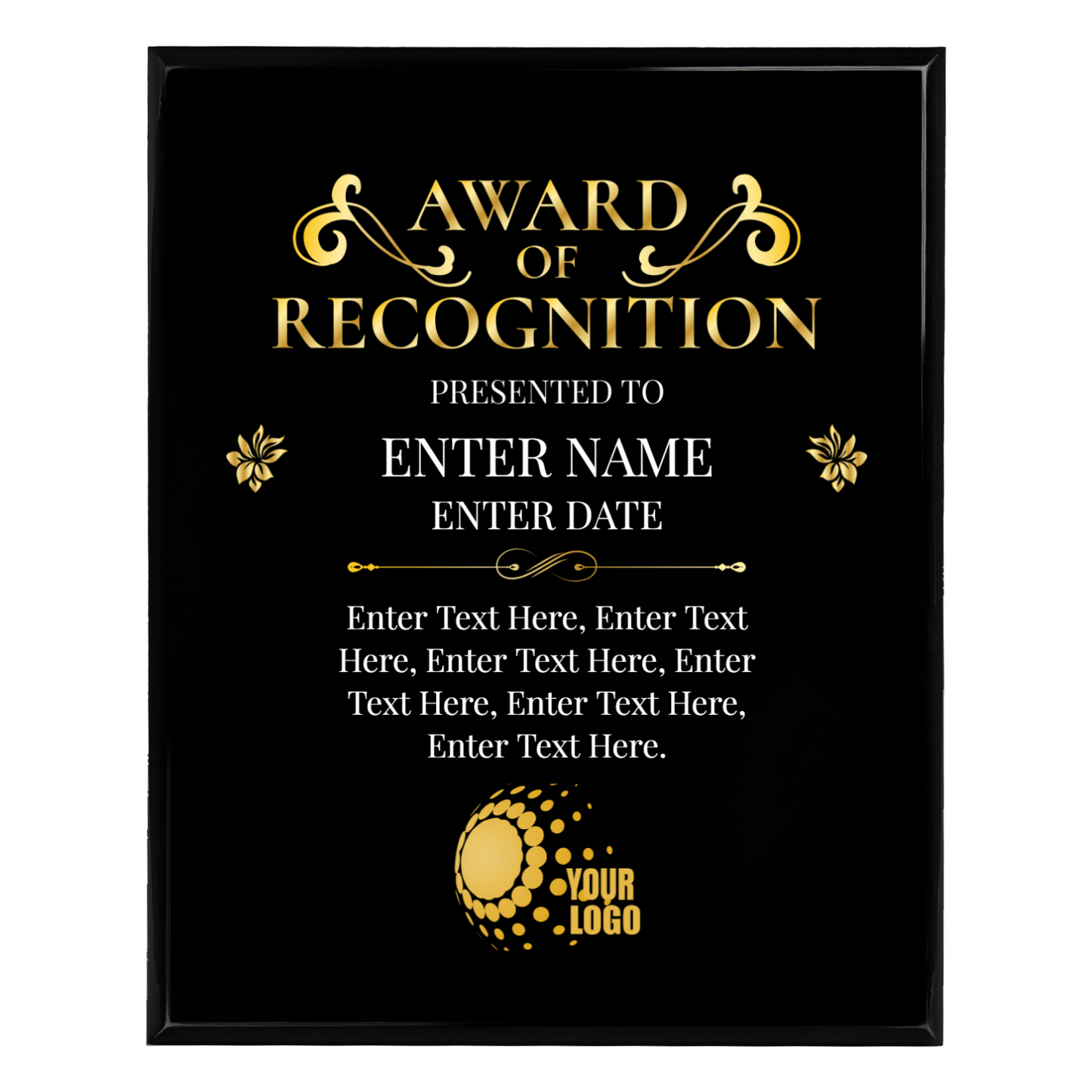 Award Of Recognition 12" x 15" UV Printed Luxury Award
