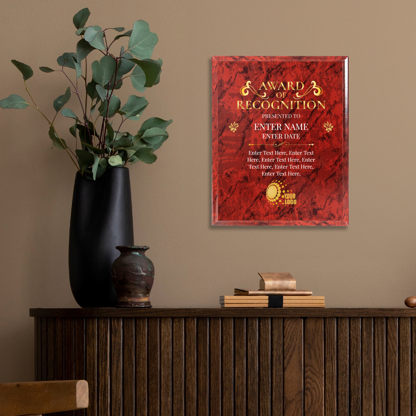 Award Of Recognition 12" x 15" UV Printed Luxury Award