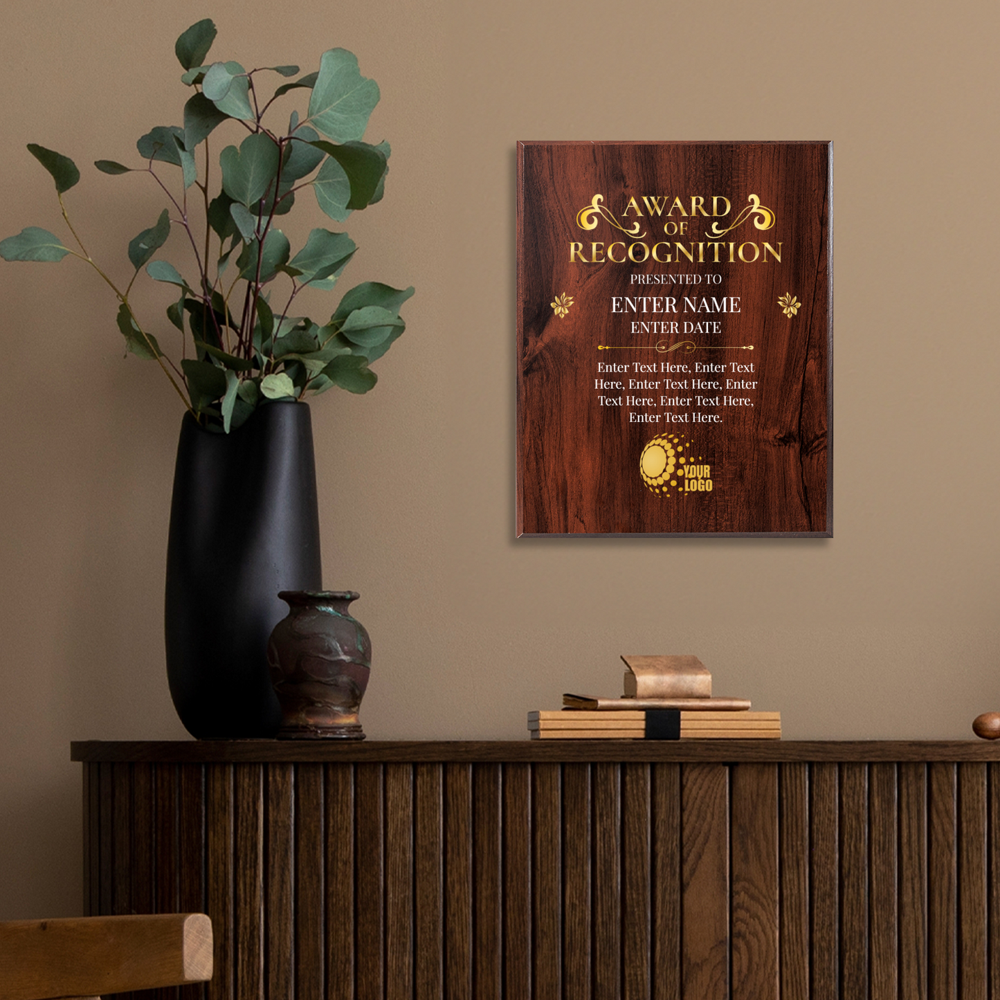 Award Of Recognition 12" x 15" UV Printed Luxury Award