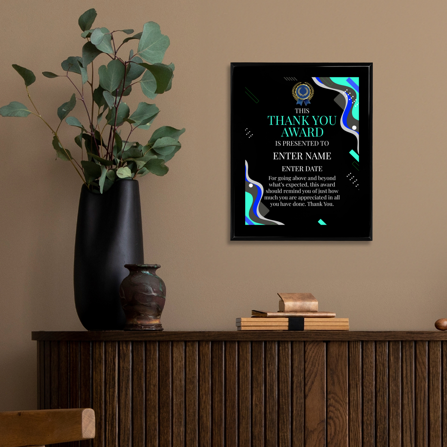 Thank You 12" x 15" UV Printed Luxury Award