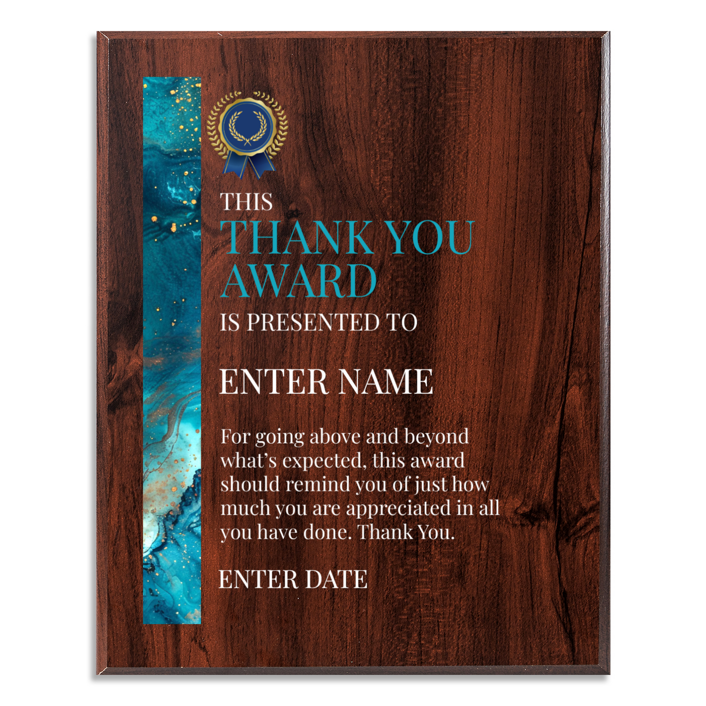 Thank You 12" x 15" UV Printed Luxury Award 02