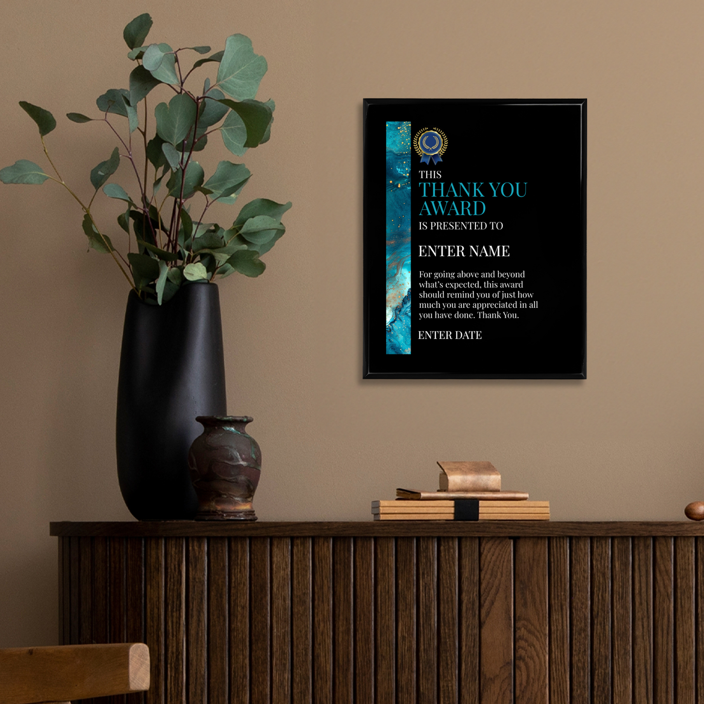 Thank You 12" x 15" UV Printed Luxury Award 02