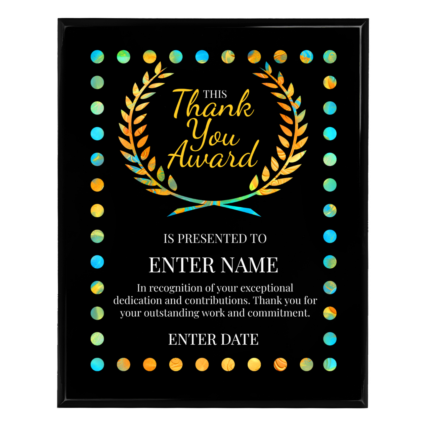 Thank You 12" x 15" UV Printed Luxury Award 03