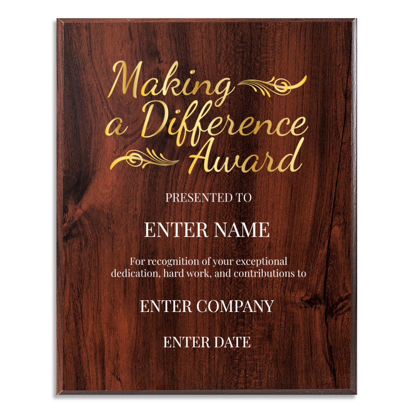 Making A Difference 12" x 15" UV Printed Luxury Award