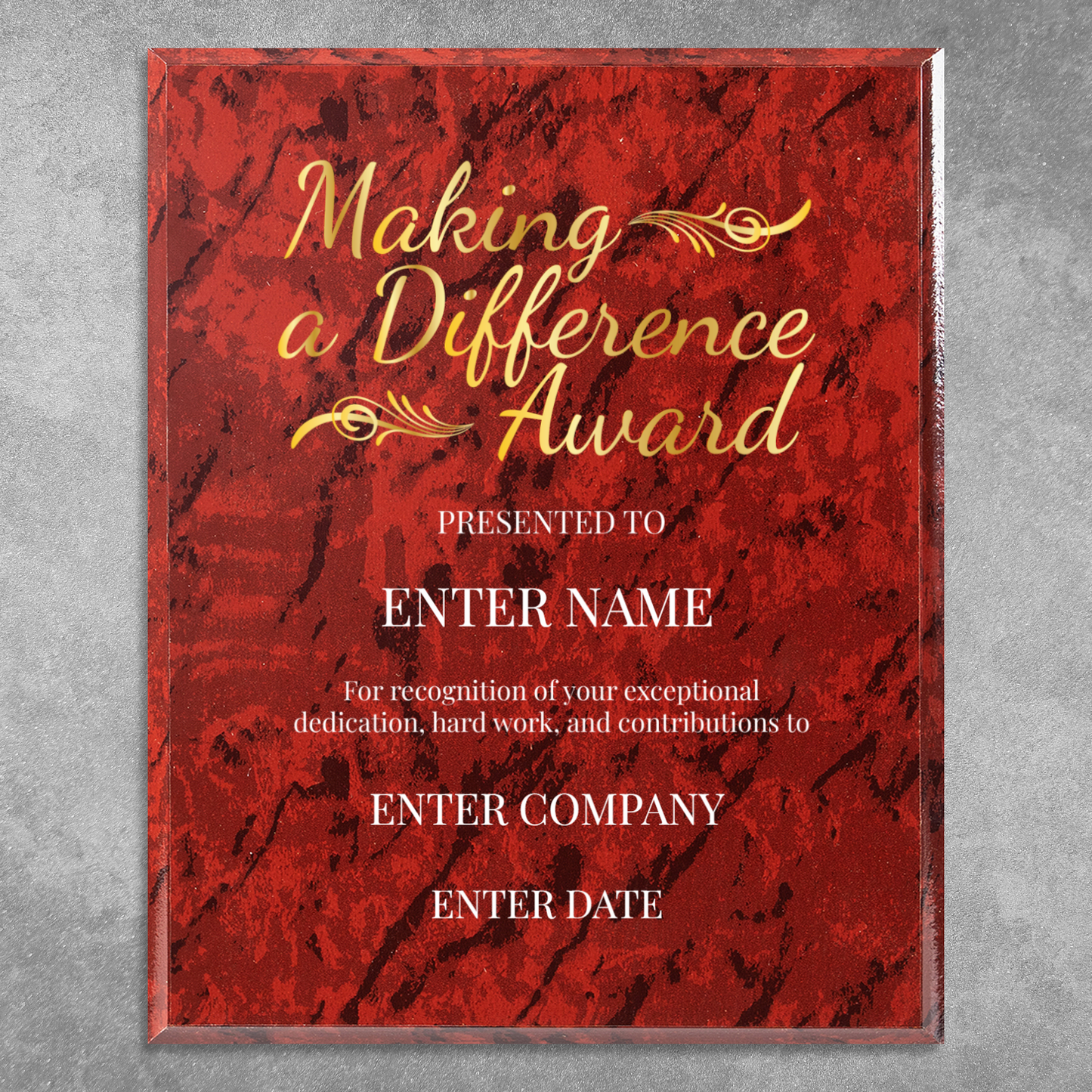 Making A Difference 12" x 15" UV Printed Luxury Award