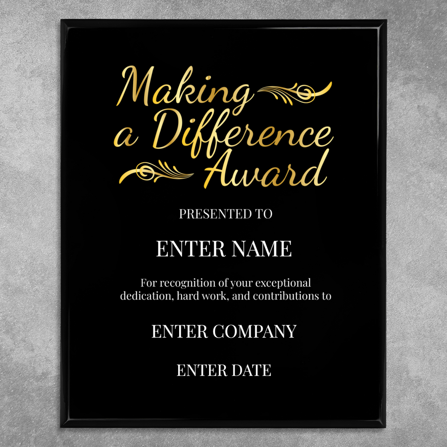 Making A Difference 12" x 15" UV Printed Luxury Award