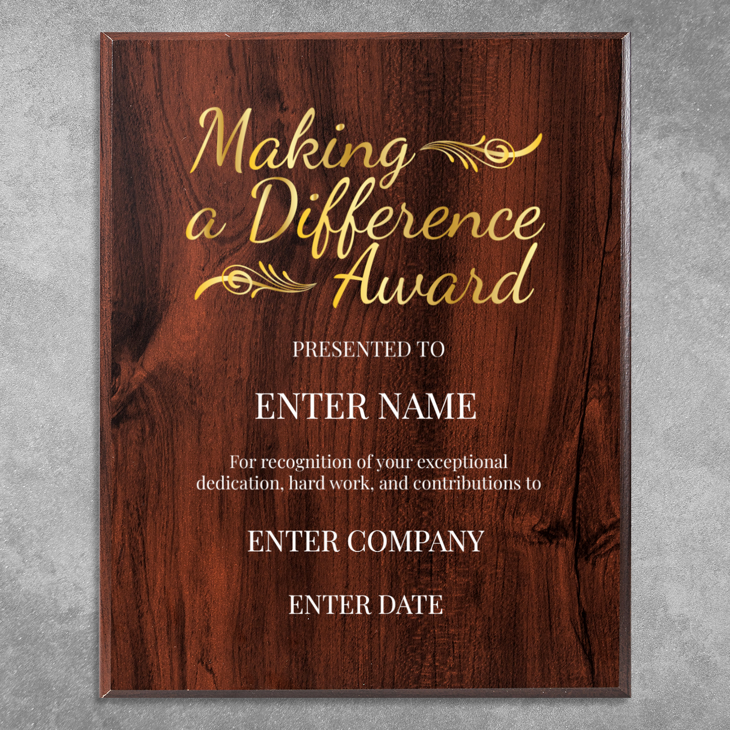 Making A Difference 12" x 15" UV Printed Luxury Award