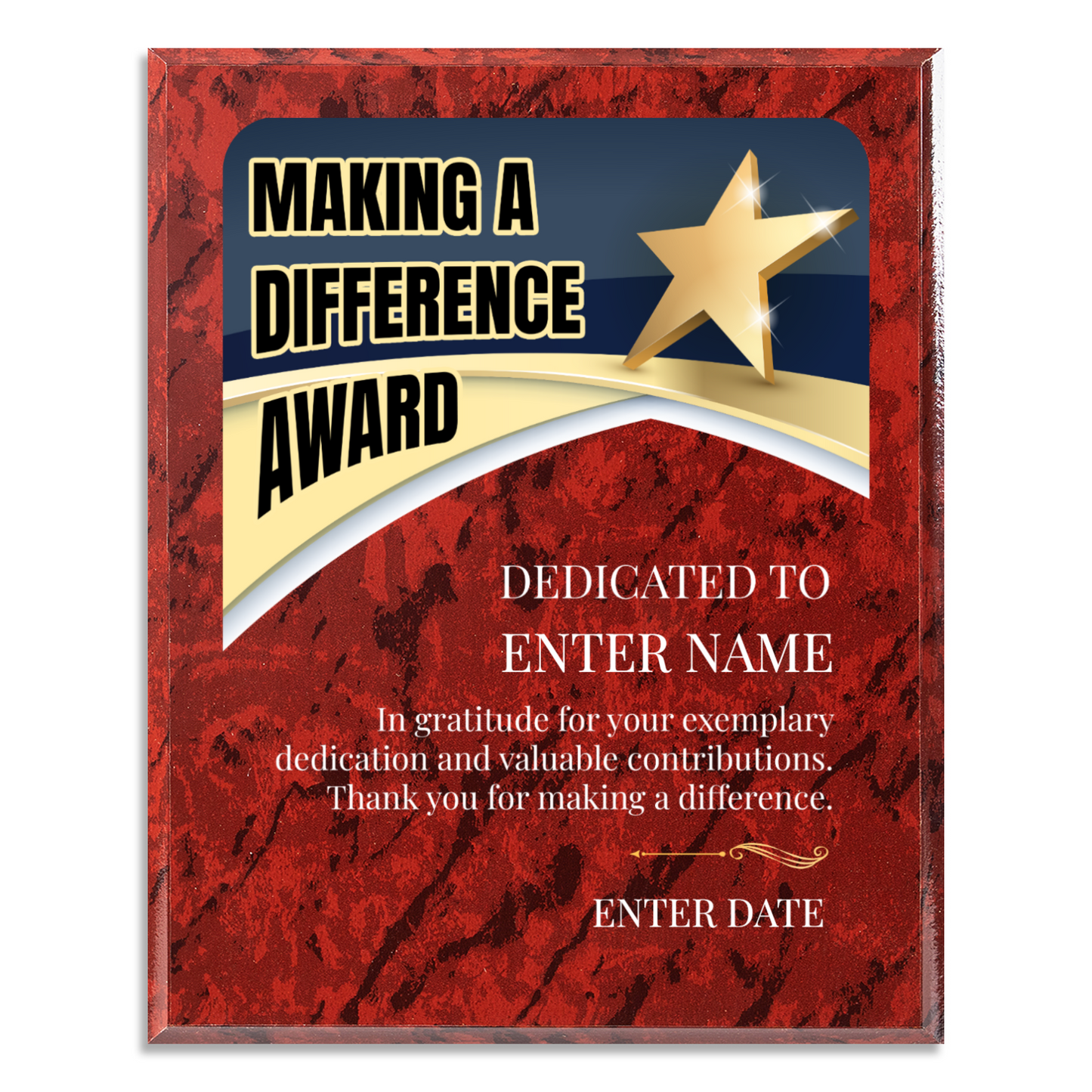 Making A Difference 12" x 15" UV Printed Luxury Award 03