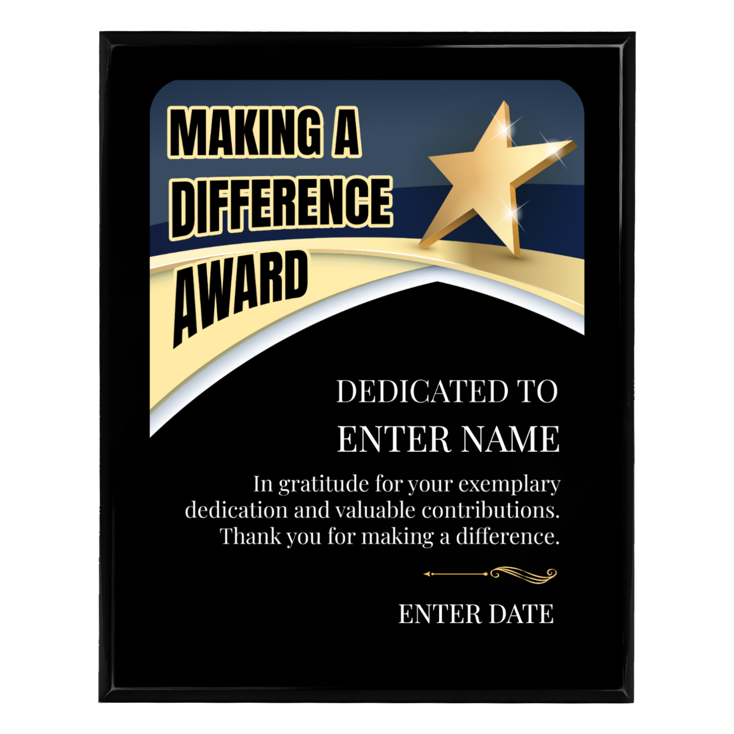 Making A Difference 12" x 15" UV Printed Luxury Award 03