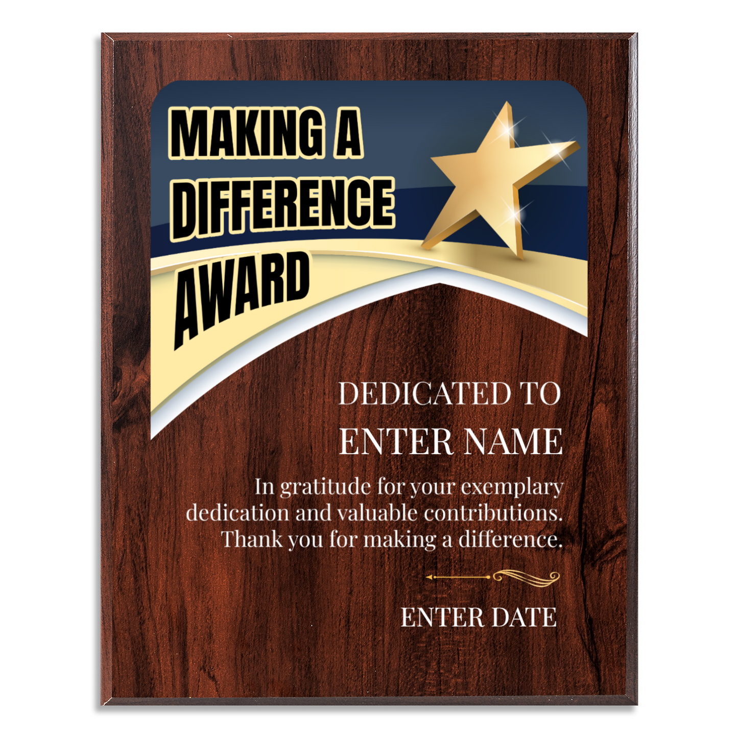 Making A Difference 12" x 15" UV Printed Luxury Award 03