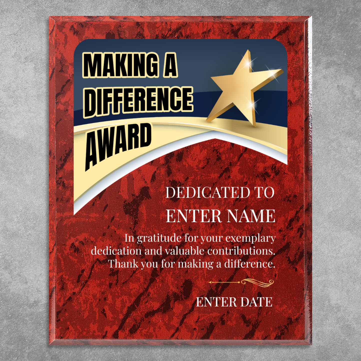 Making A Difference 12" x 15" UV Printed Luxury Award 03
