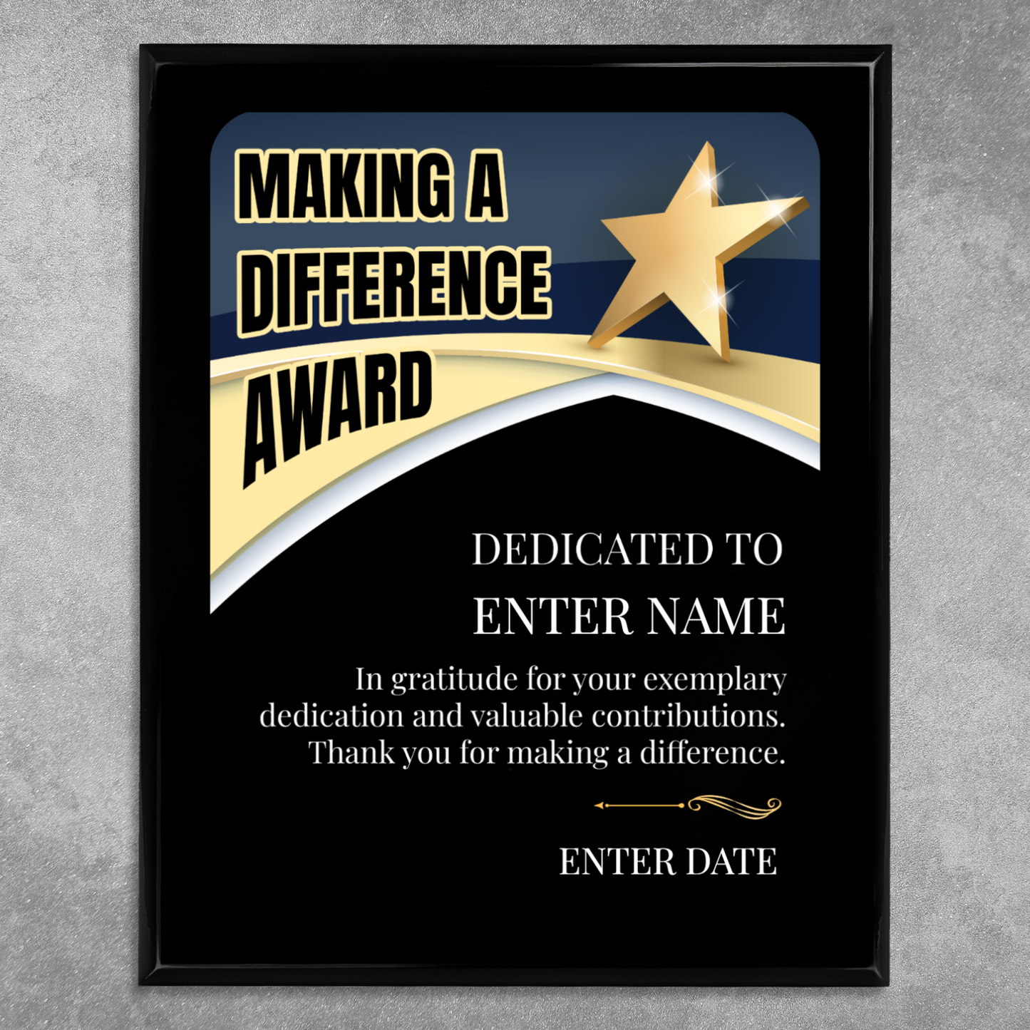 Making A Difference 12" x 15" UV Printed Luxury Award 03