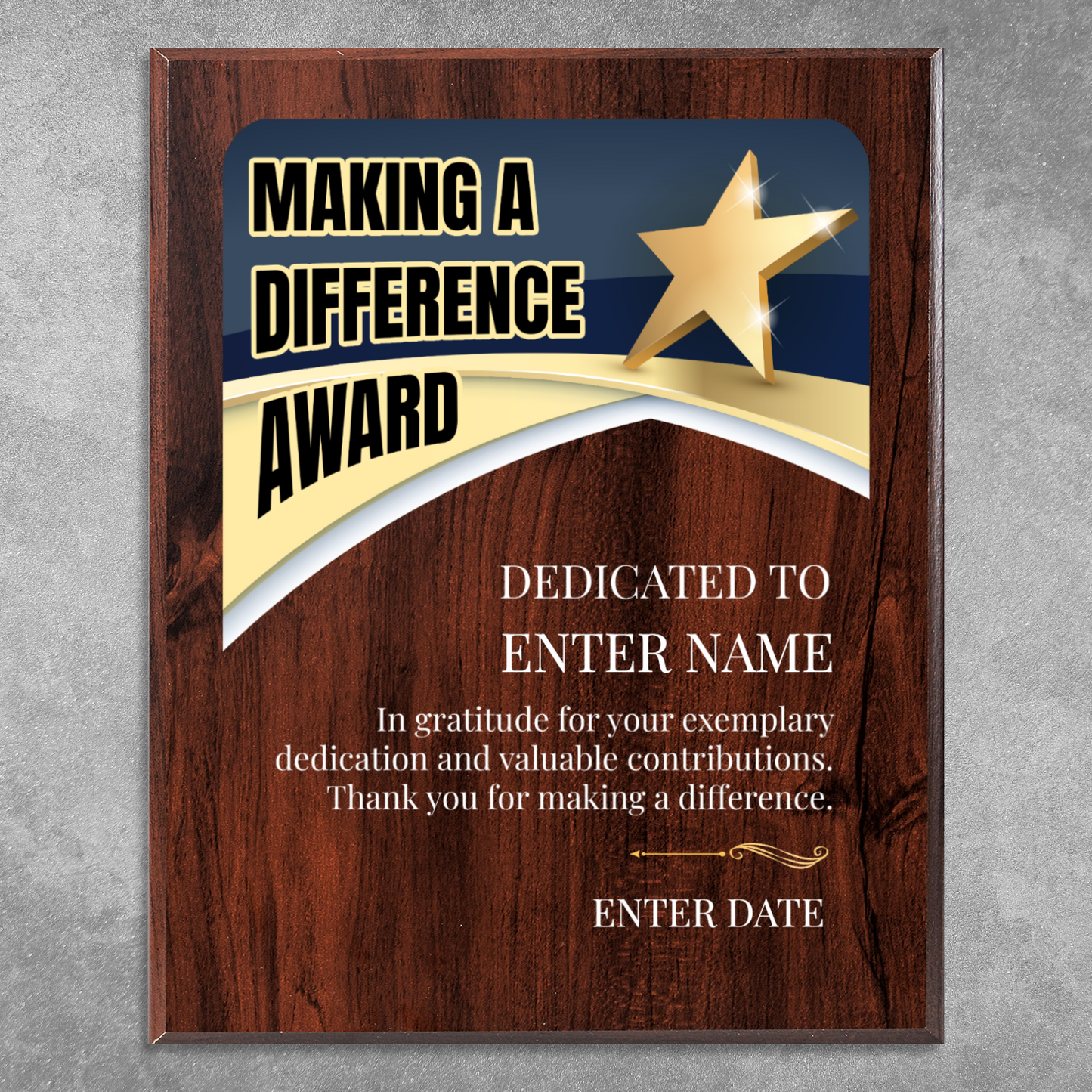 Making A Difference 12" x 15" UV Printed Luxury Award 03