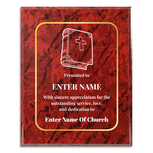 Personalized Church Bible 8" x 10" UV Printed Luxury Award