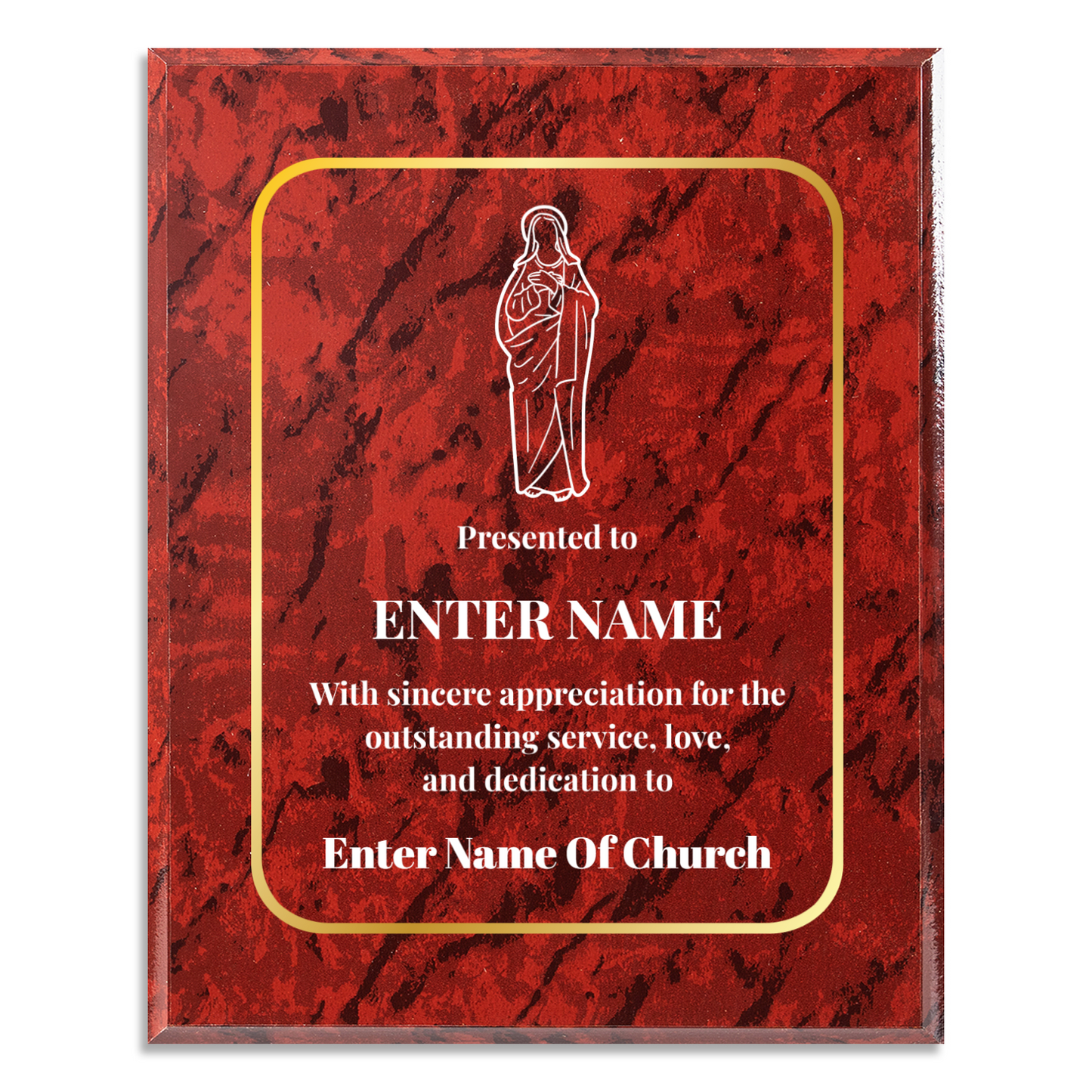 Personalized Church Holy Mary 8" x 10" UV Printed Luxury Award