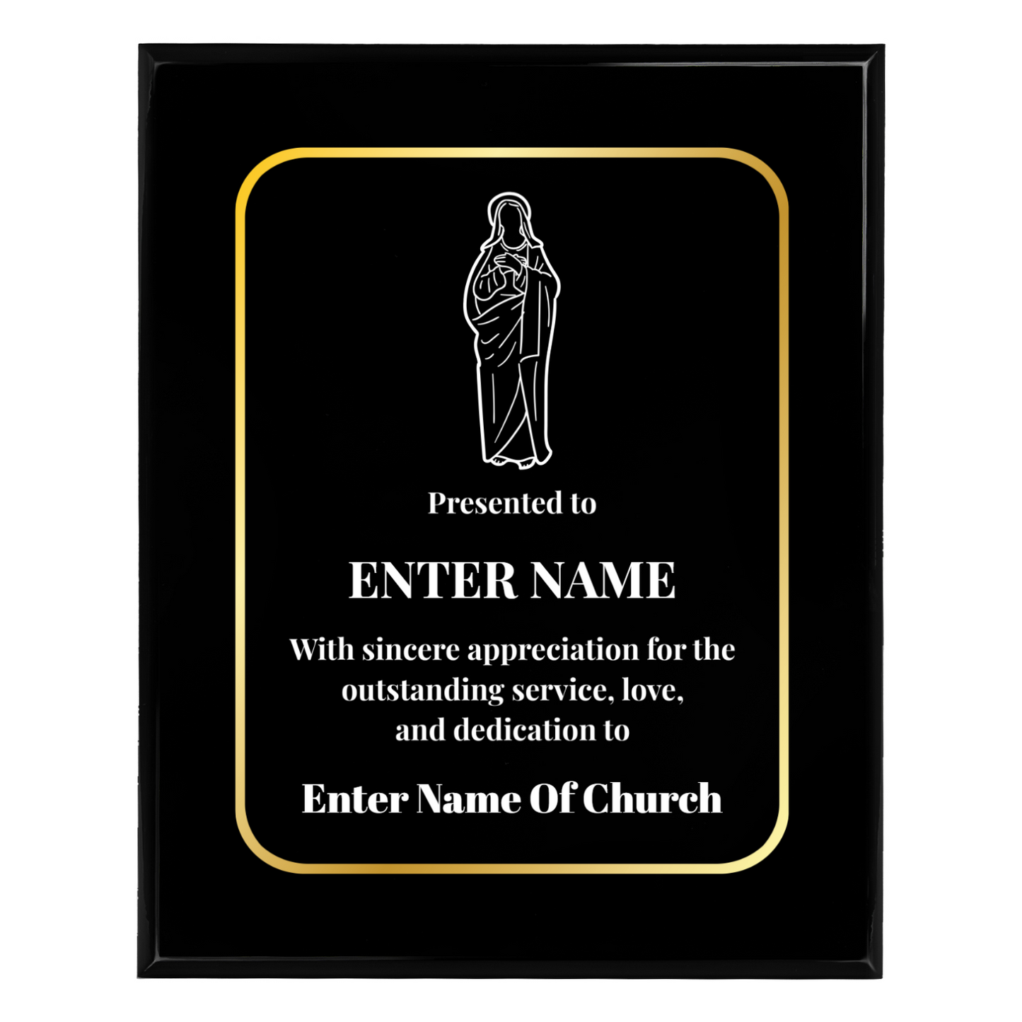 Personalized Church Holy Mary 8" x 10" UV Printed Luxury Award
