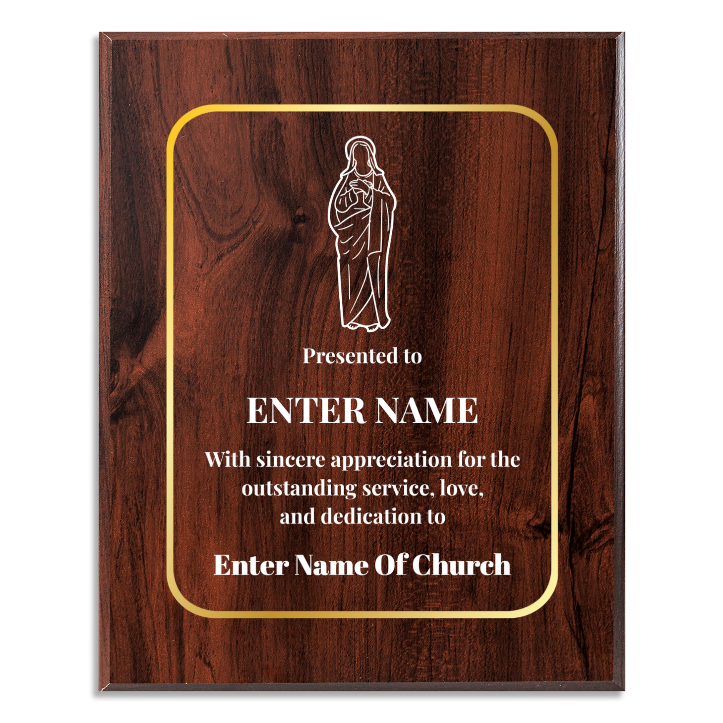 Personalized Church Holy Mary 8" x 10" UV Printed Luxury Award