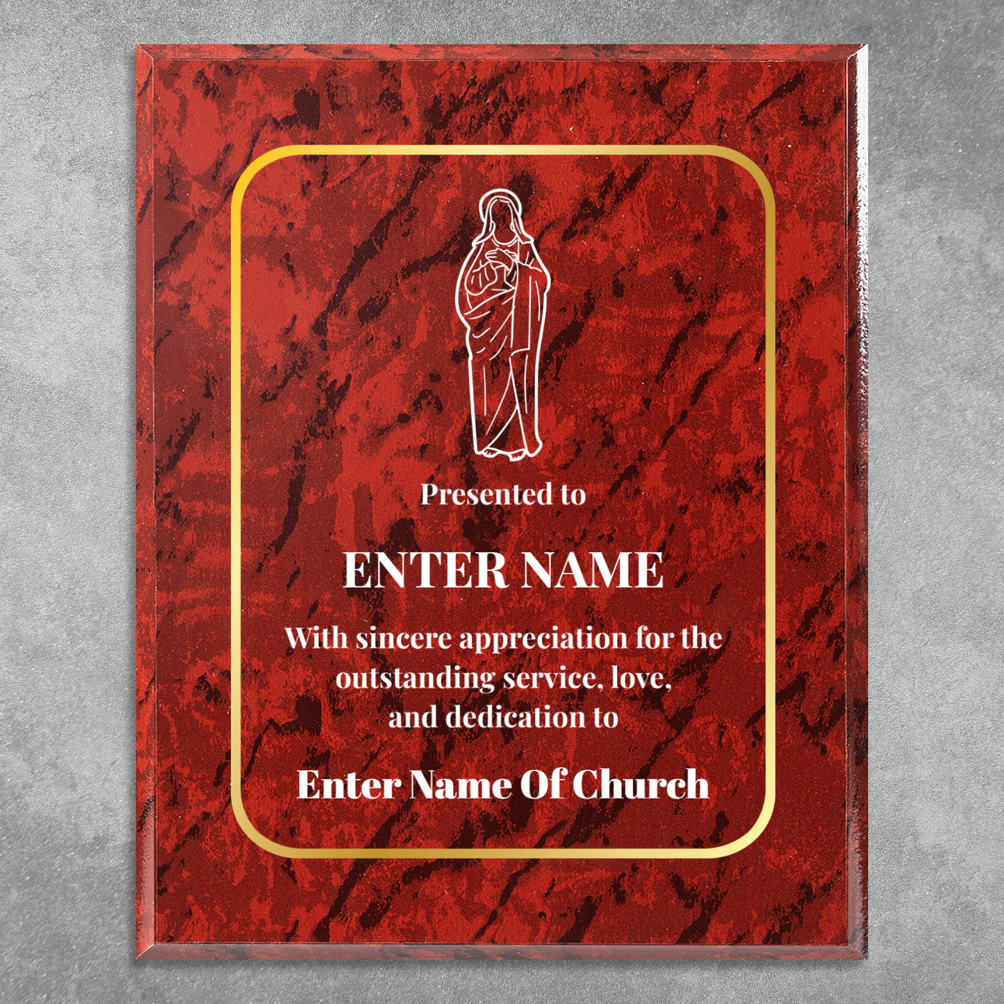 Personalized Church Holy Mary 8" x 10" UV Printed Luxury Award