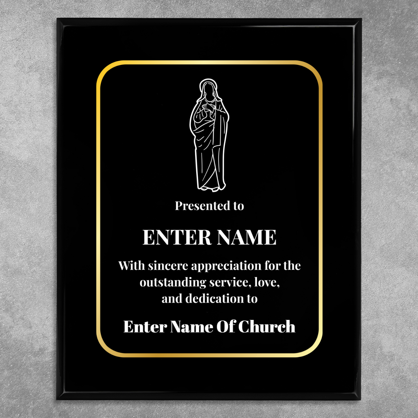 Personalized Church Holy Mary 8" x 10" UV Printed Luxury Award