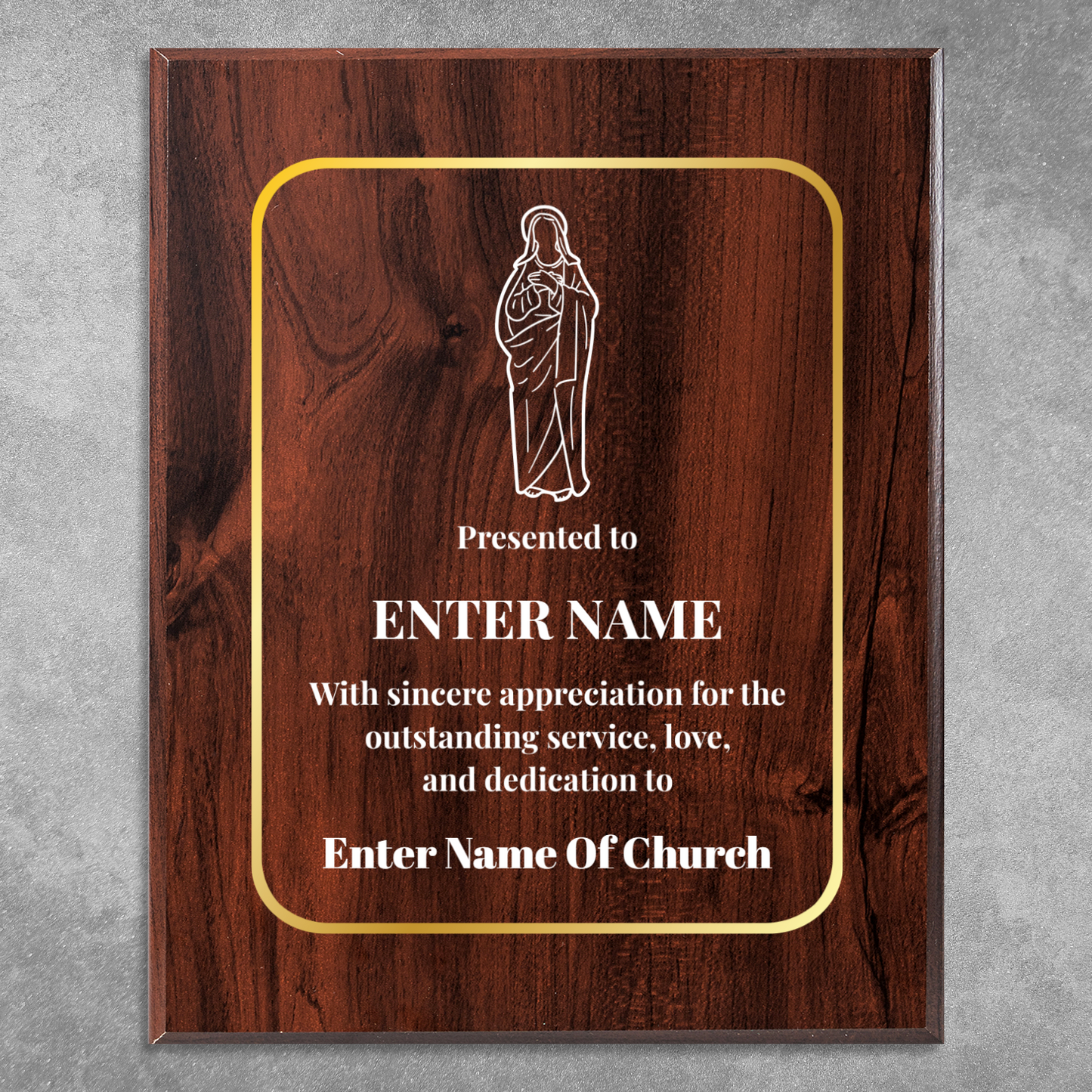 Personalized Church Holy Mary 8" x 10" UV Printed Luxury Award