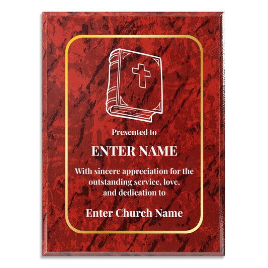 Personalized Church Bible 9" x 12" UV Printed Luxury Award