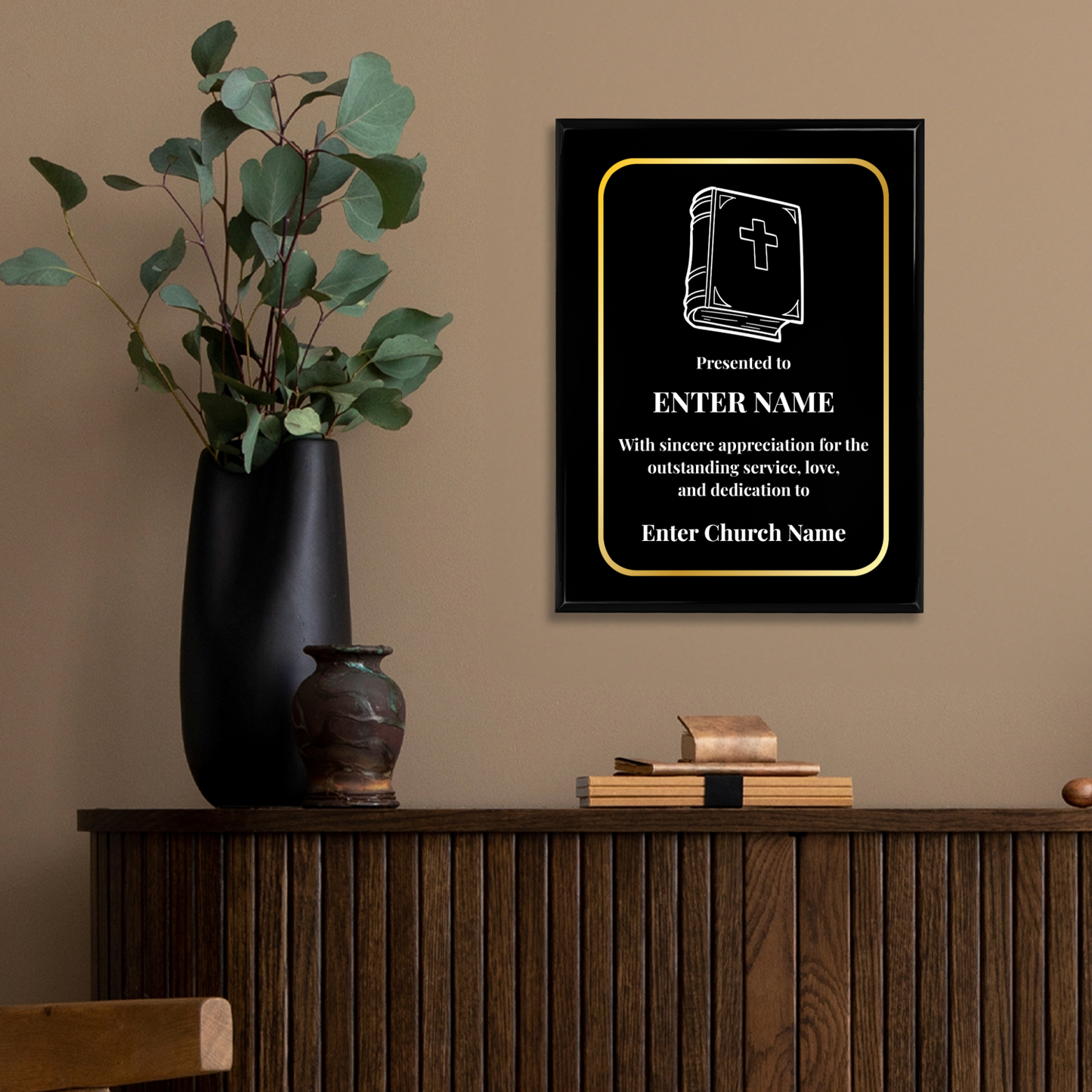 Personalized Church Bible 9" x 12" UV Printed Luxury Award