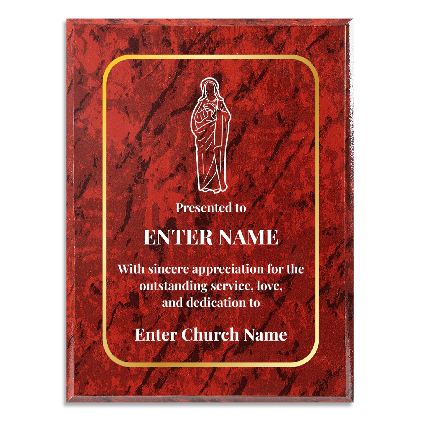 Personalized Church Holy Mary 9" x 12" UV Printed Luxury Award