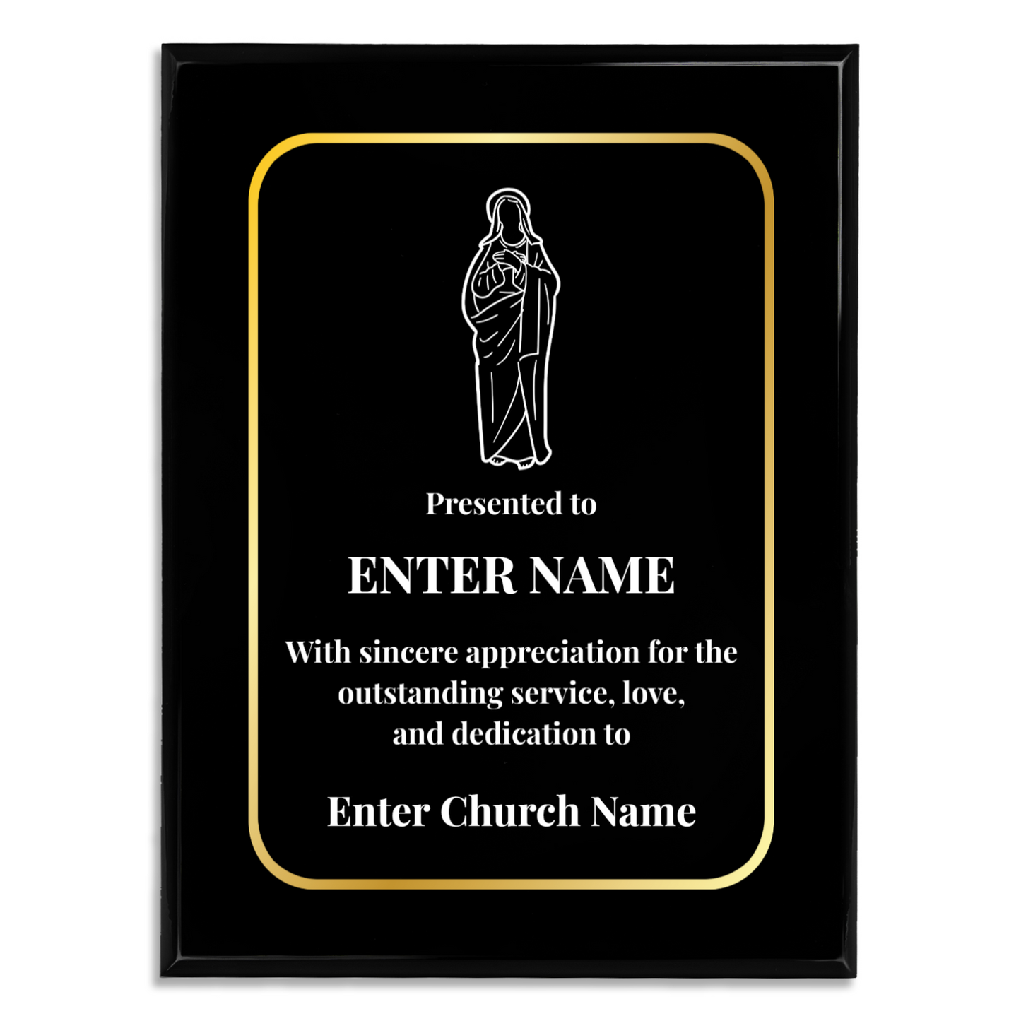 Personalized Church Holy Mary 9" x 12" UV Printed Luxury Award