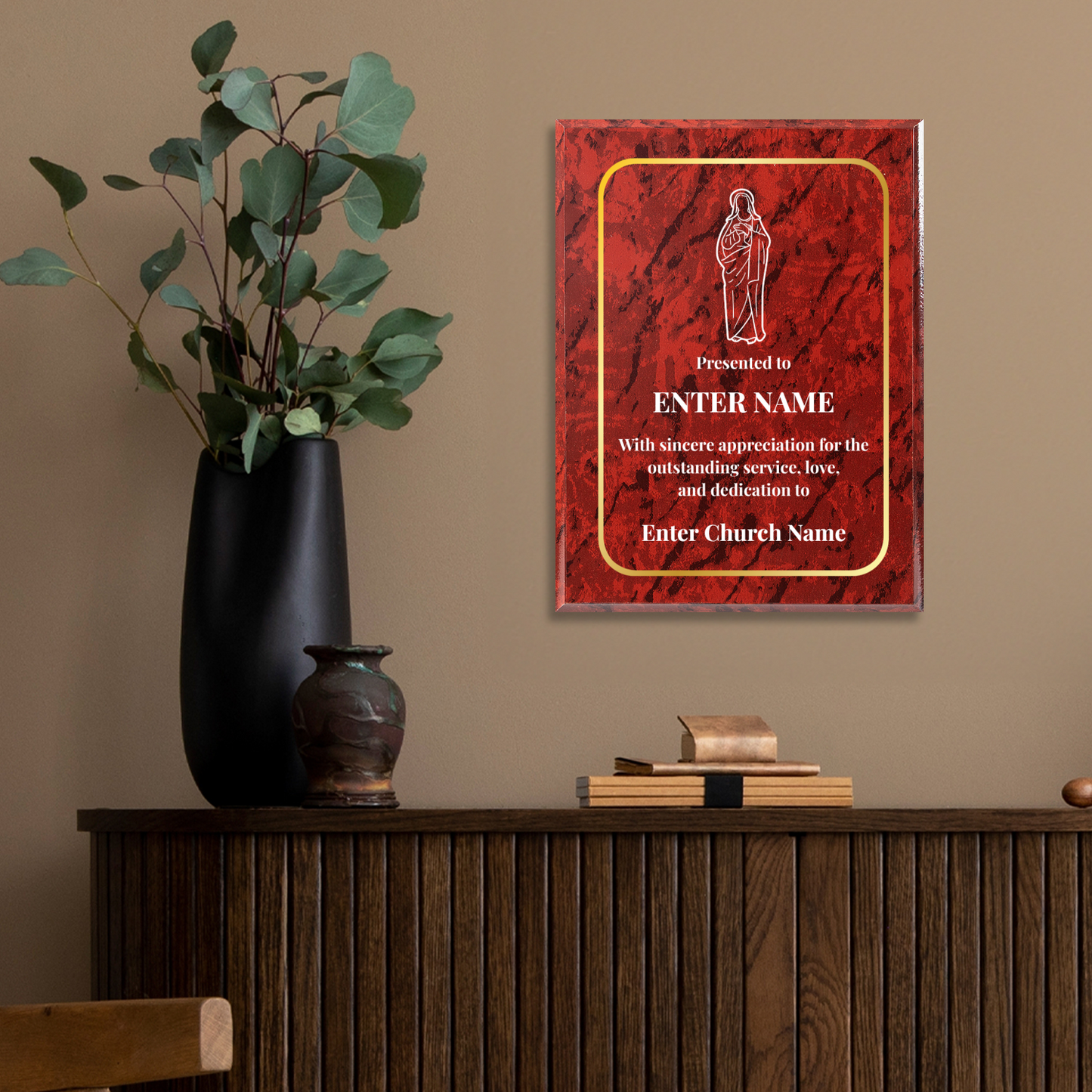 Personalized Church Holy Mary 9" x 12" UV Printed Luxury Award