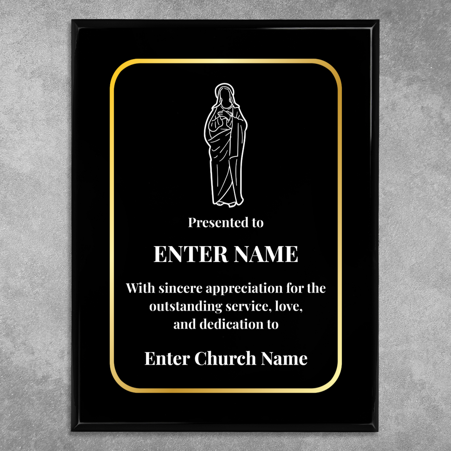 Personalized Church Holy Mary 9" x 12" UV Printed Luxury Award