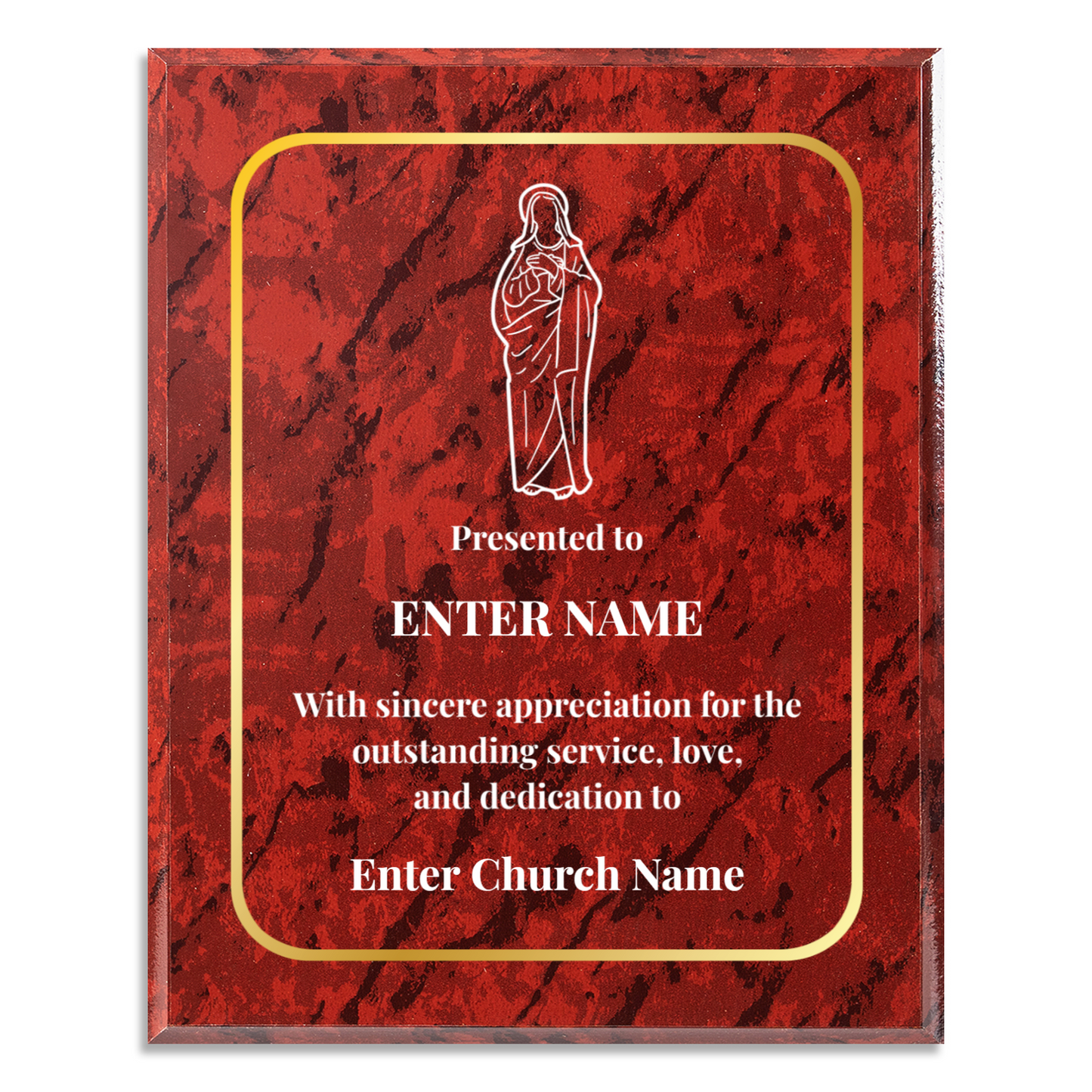 Personalized Church Holy Mary 10.5" x 13" UV Printed Luxury Award 3