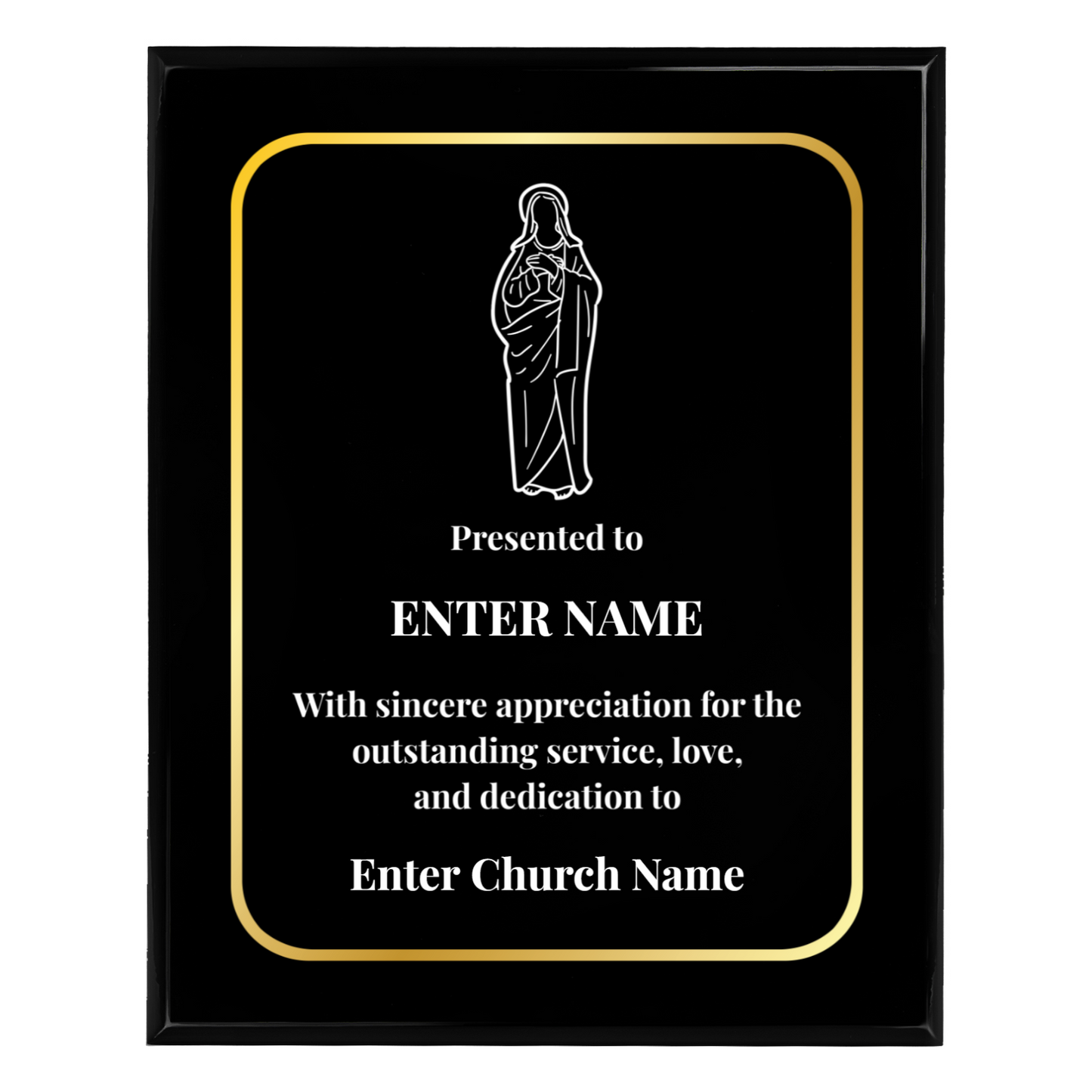 Personalized Church Holy Mary 10.5" x 13" UV Printed Luxury Award 3