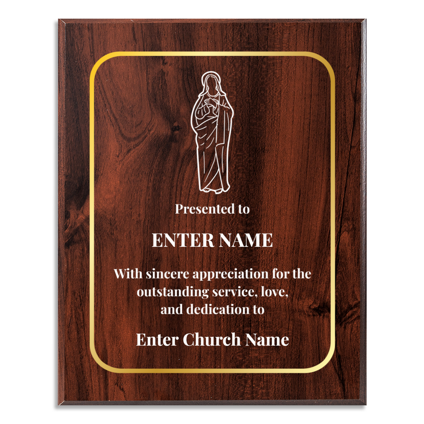 Personalized Church Holy Mary 10.5" x 13" UV Printed Luxury Award 3