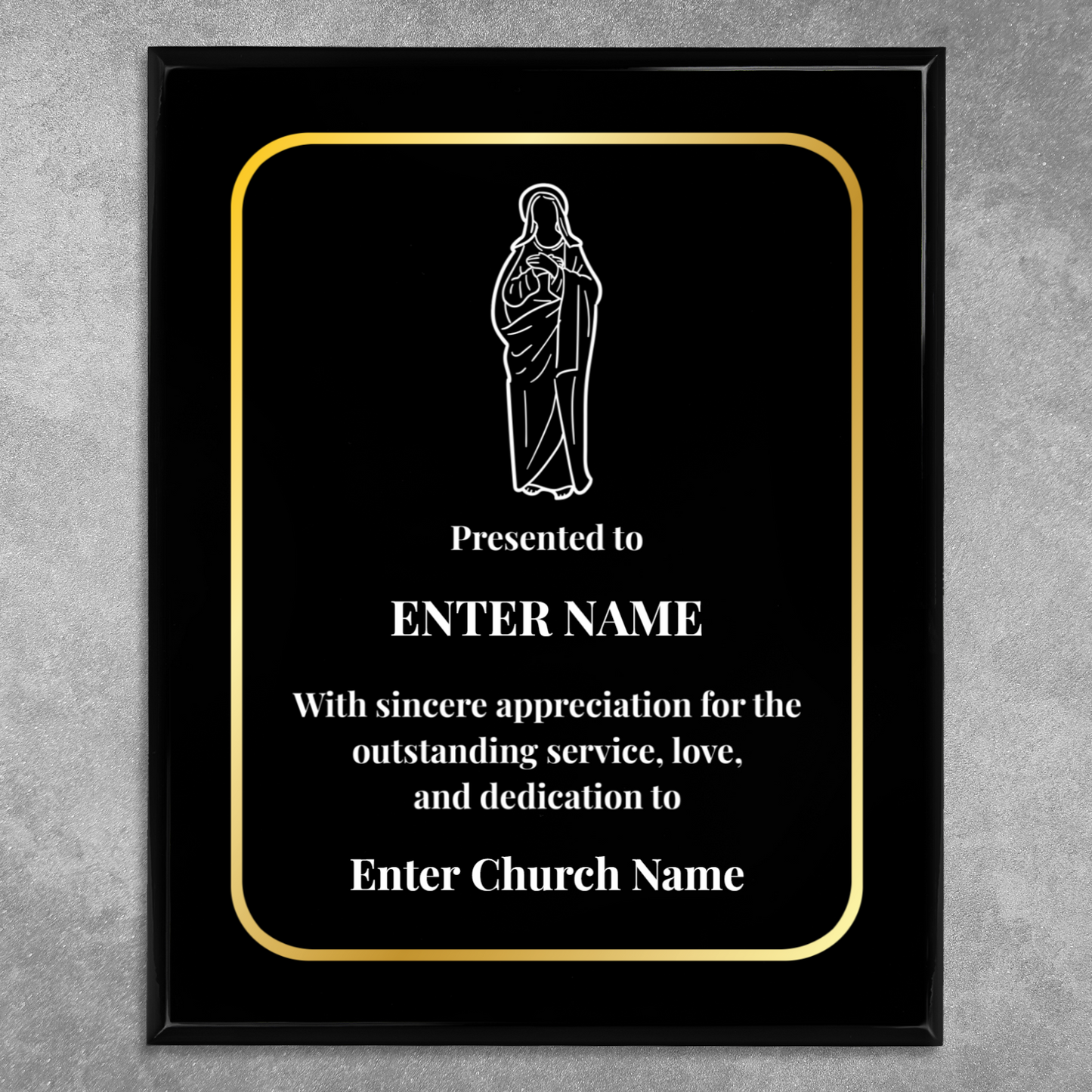 Personalized Church Holy Mary 10.5" x 13" UV Printed Luxury Award 3