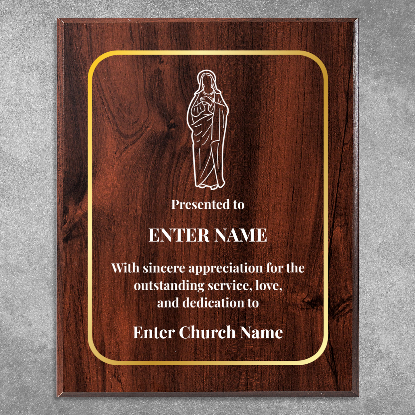 Personalized Church Holy Mary 10.5" x 13" UV Printed Luxury Award 3