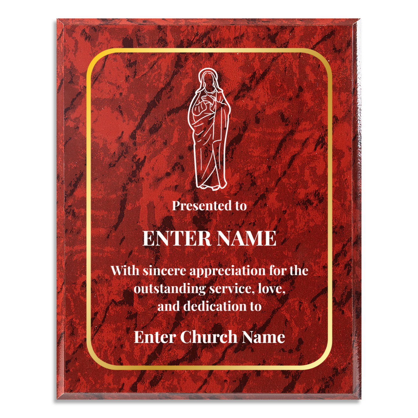 Personalized Church Holy Mary 12" x 15" UV Printed Luxury Award