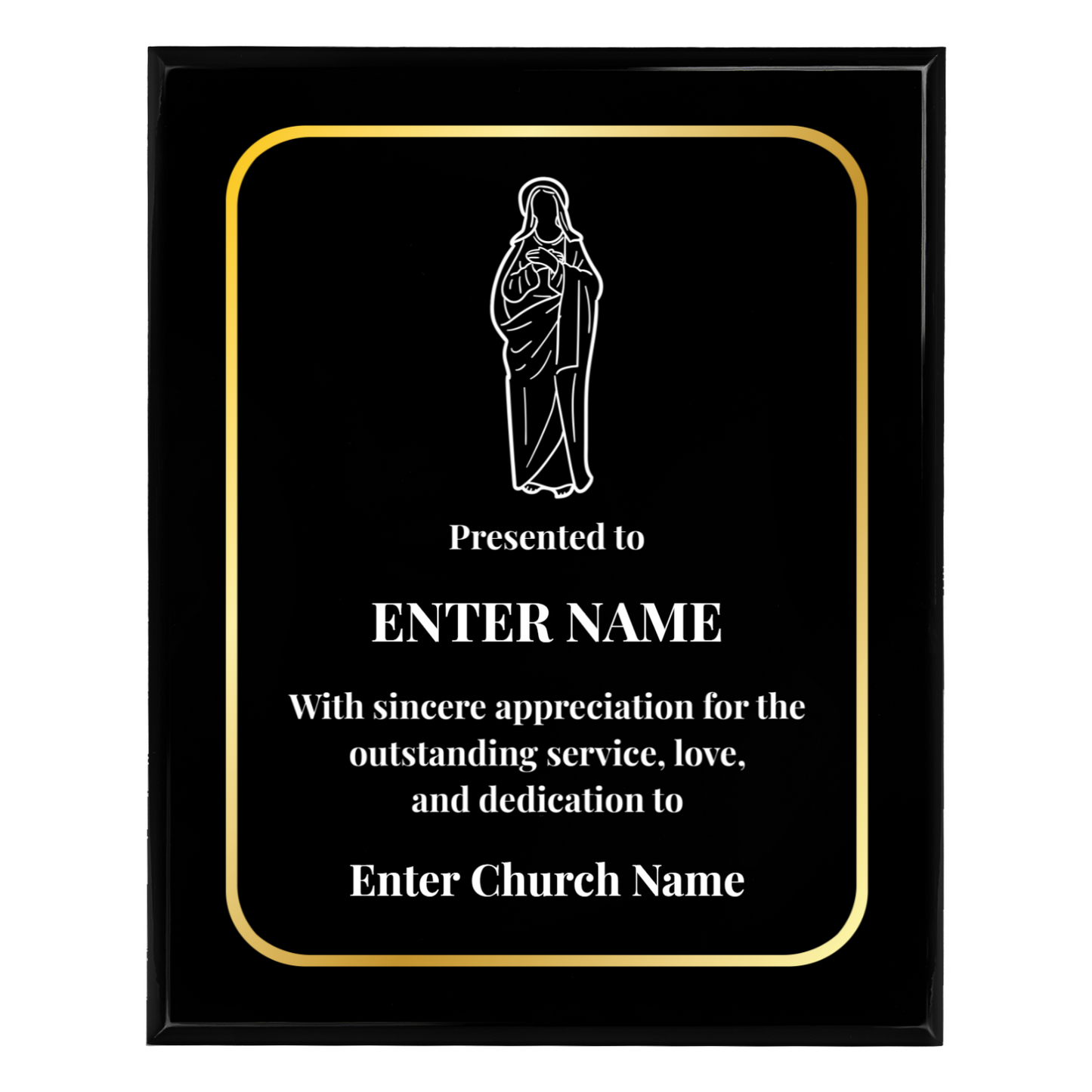 Personalized Church Holy Mary 12" x 15" UV Printed Luxury Award