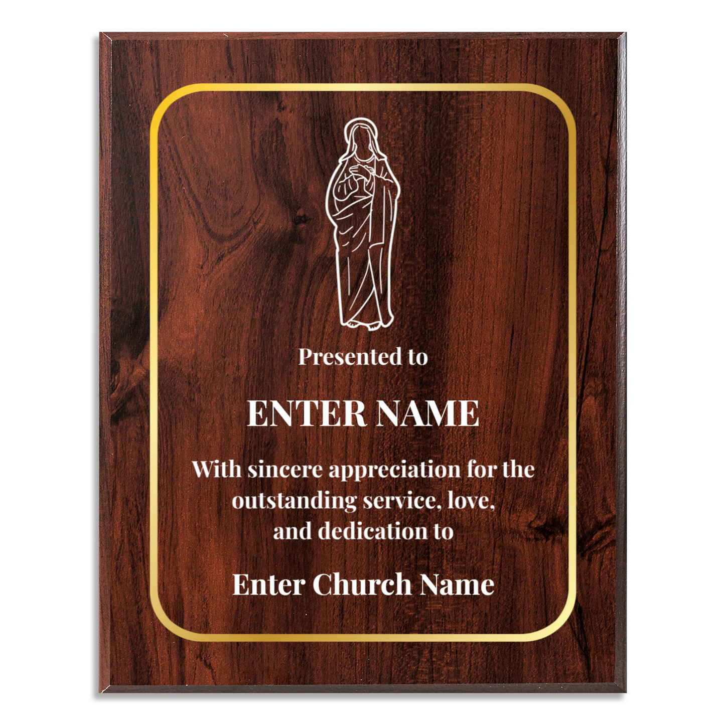 Personalized Church Holy Mary 12" x 15" UV Printed Luxury Award